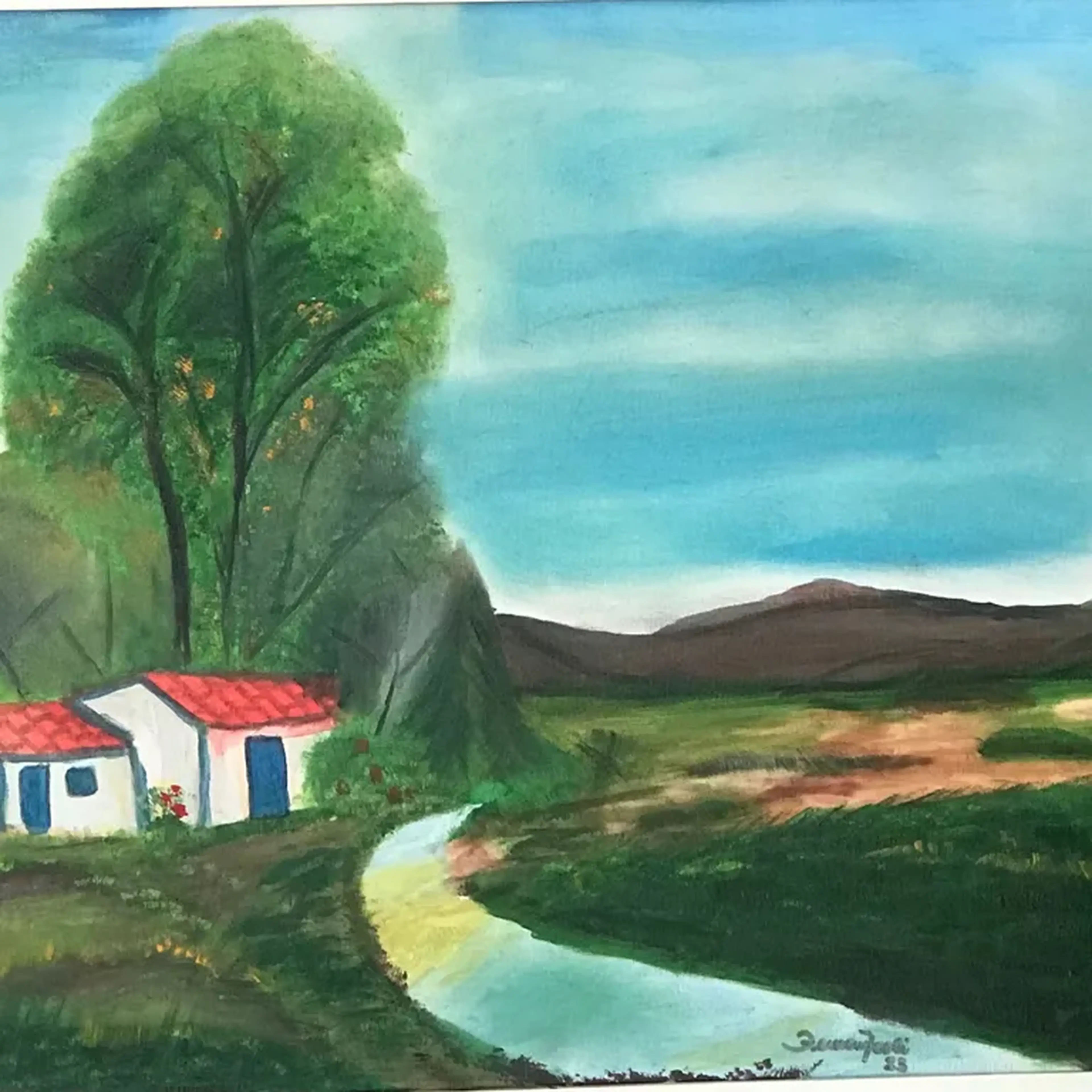 Tela tinta a óleo 40x60 “Casa de Campo” imagem