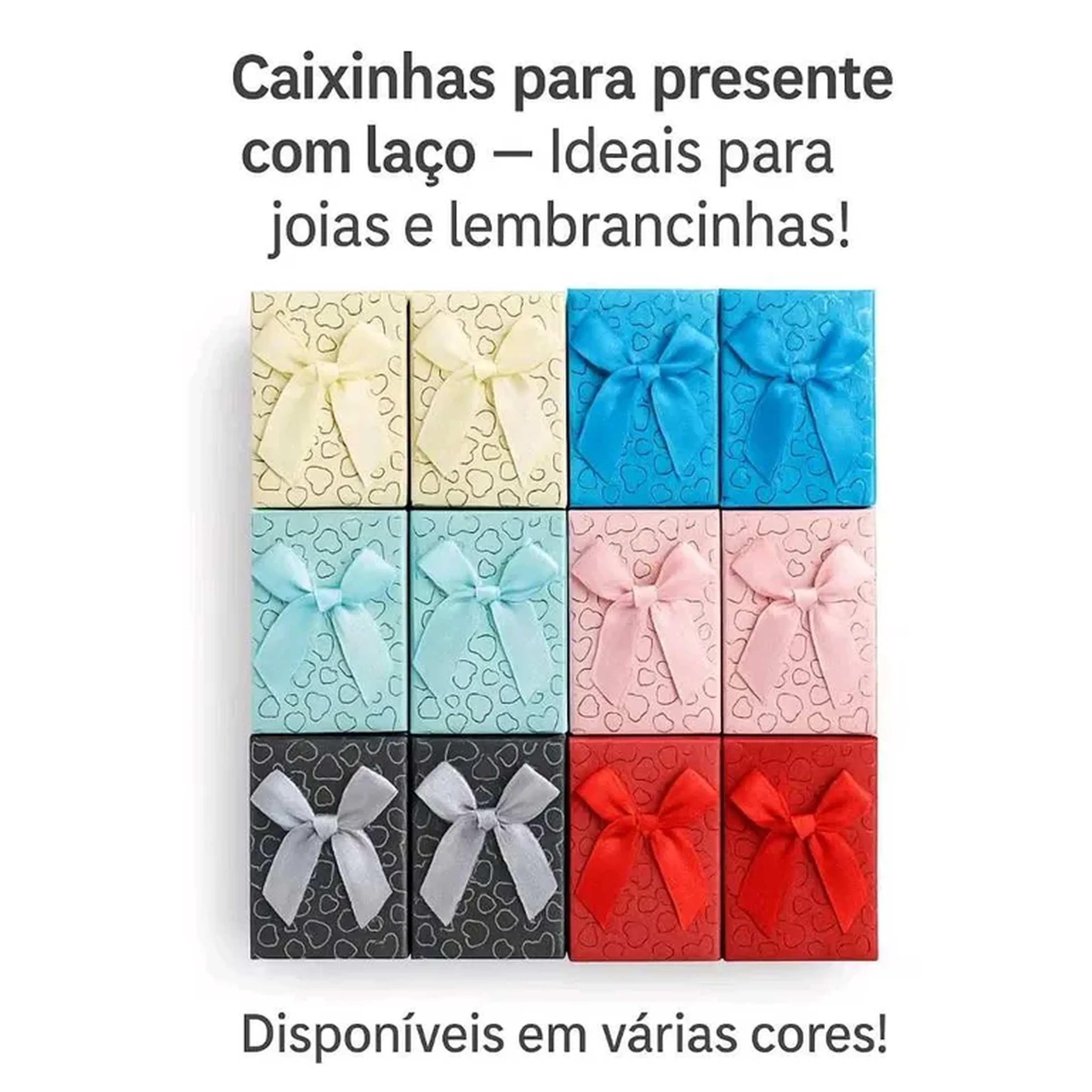 Caixinha de presente Semi Joias 5x8 c laço (cores sortidas) imagem