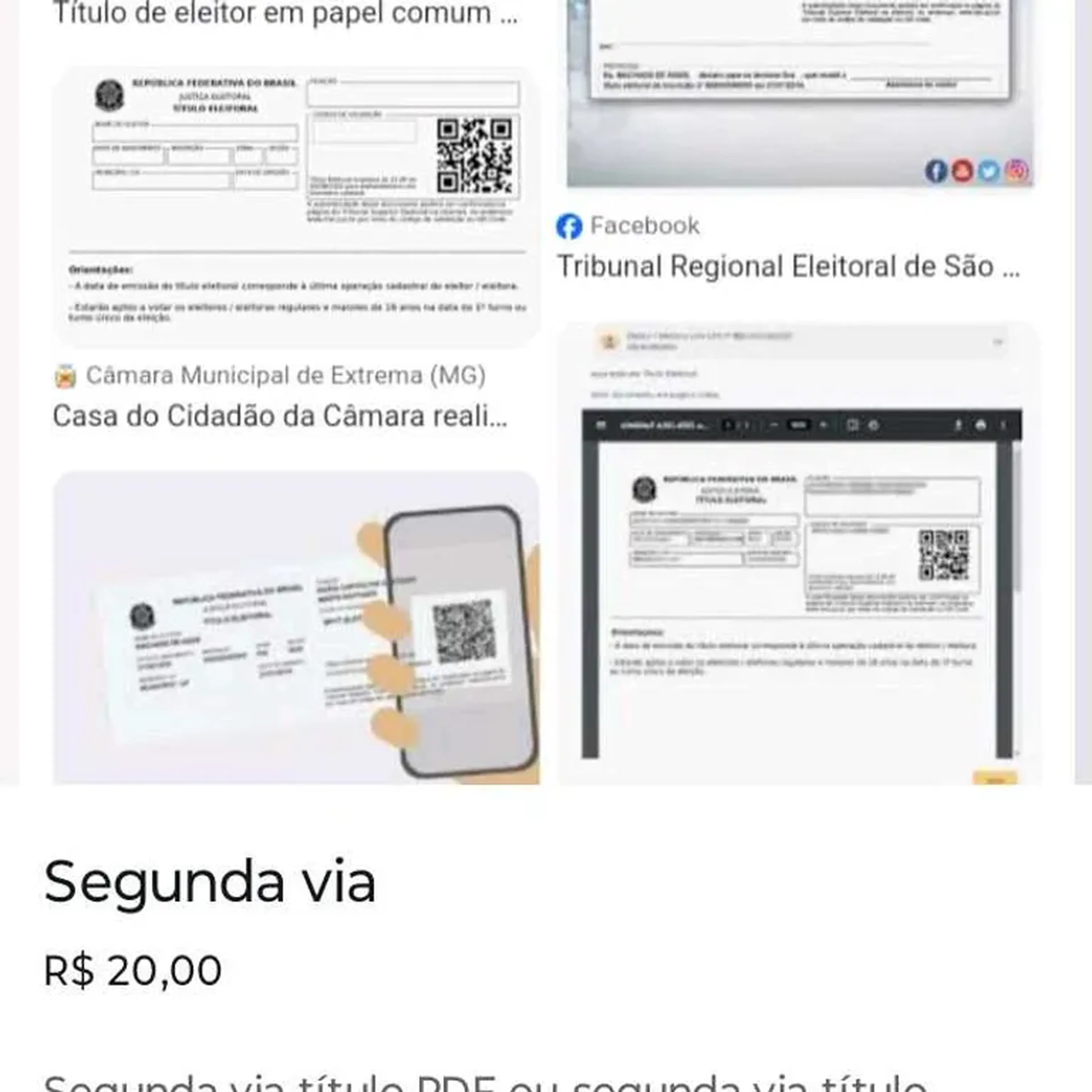 segunda via título impressão imagem