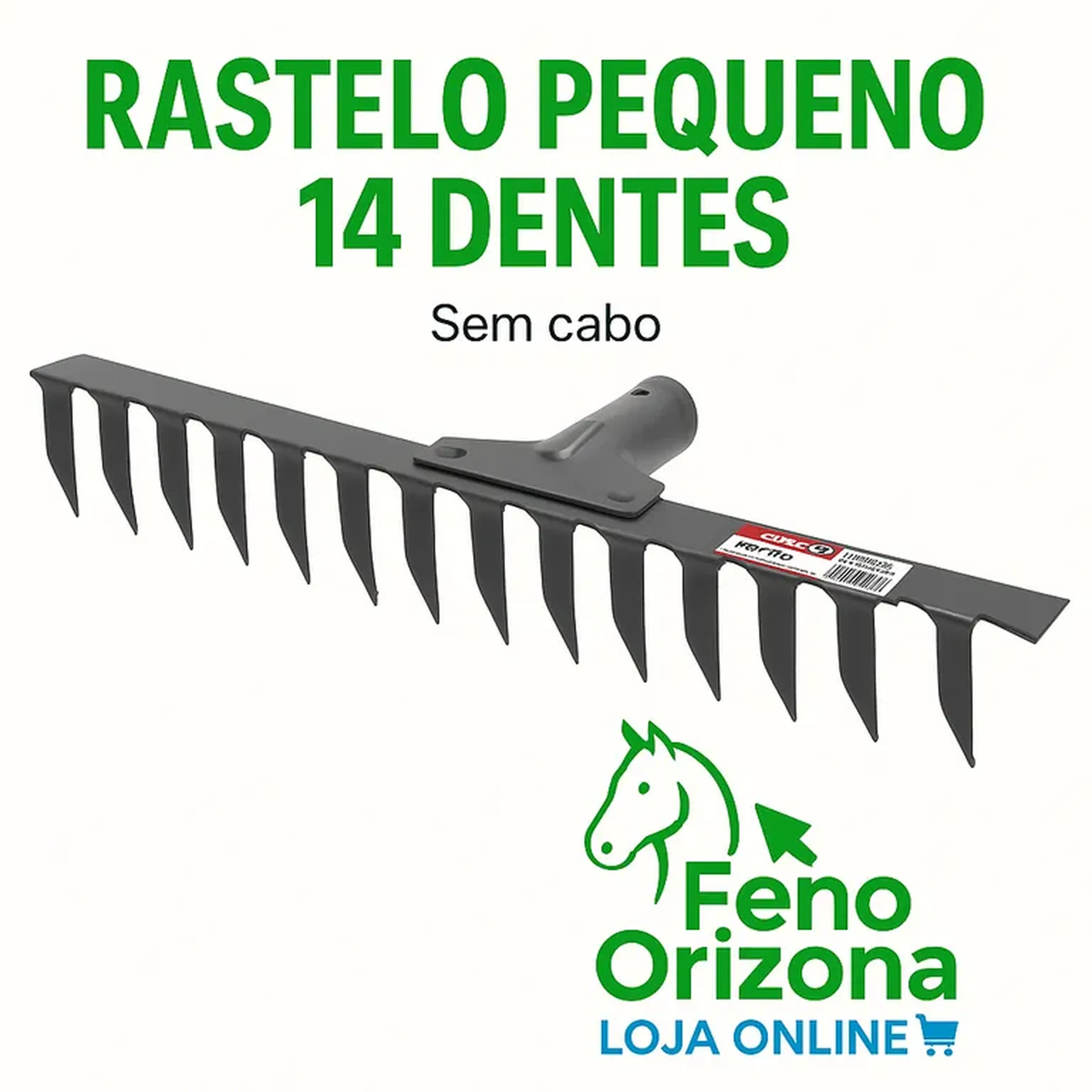 Rastelo metal 14 dentes sem cabo imagem