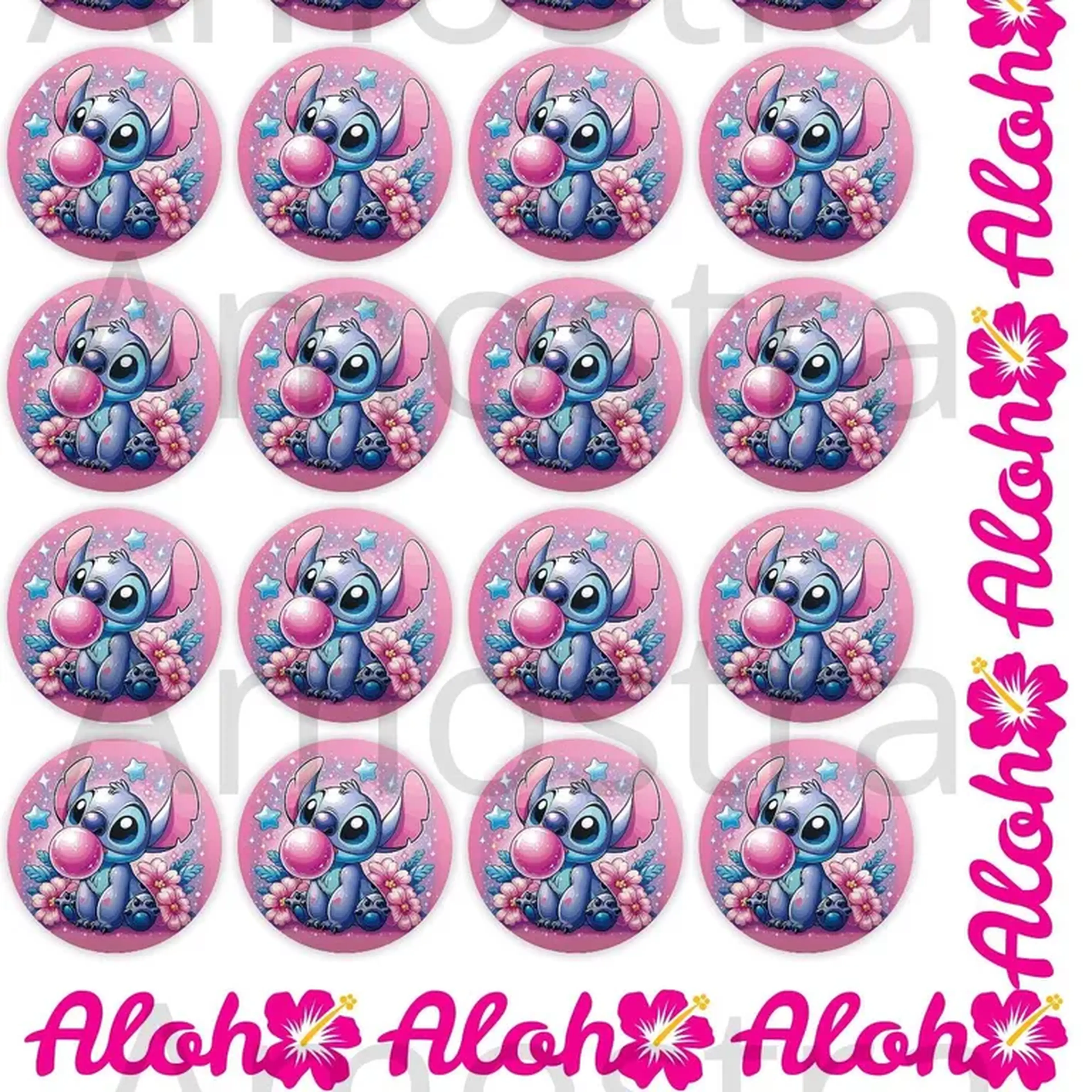 Cartelas de Adesivos Stitch imagem