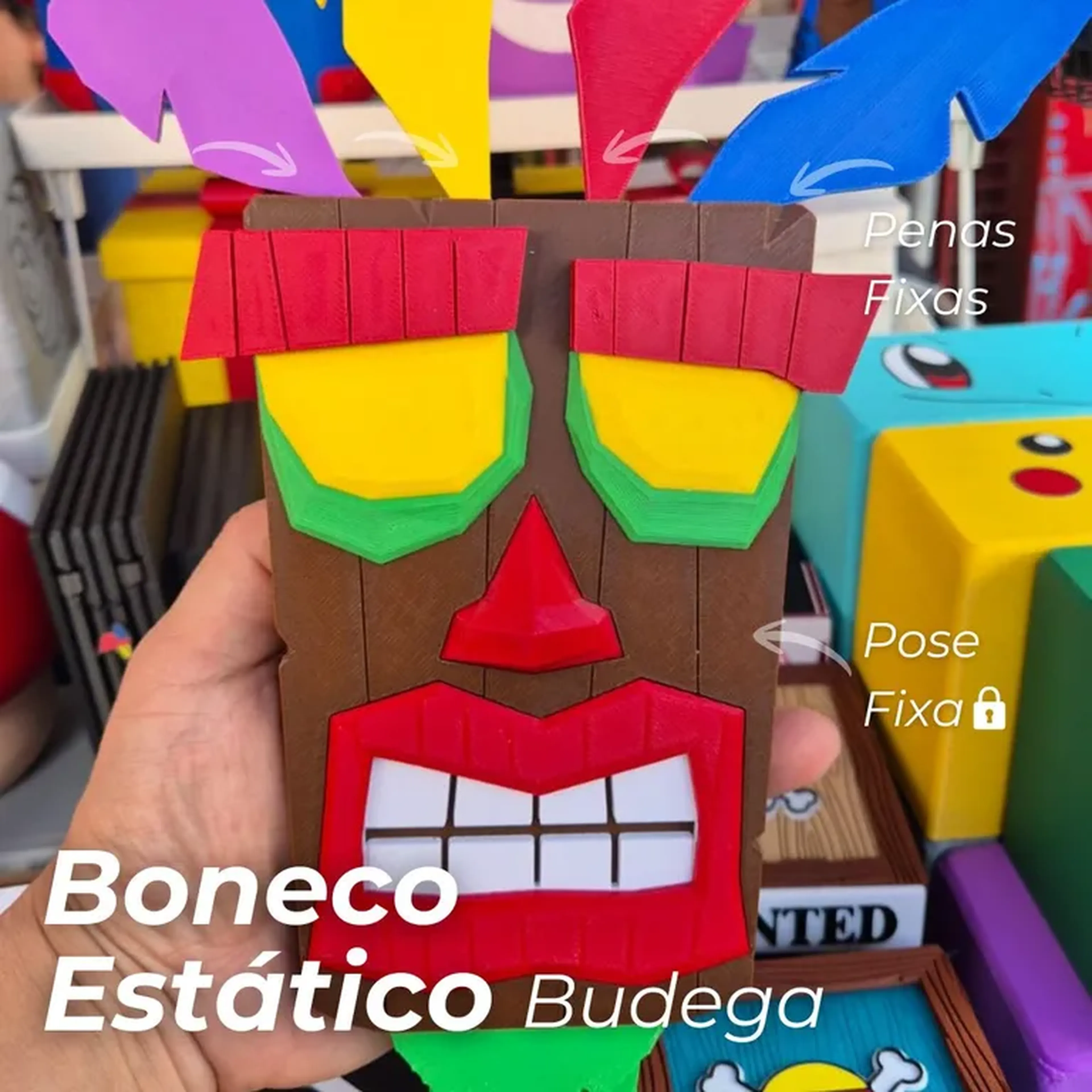Boneco Budega Mascara Aku Aku de Crash imagem