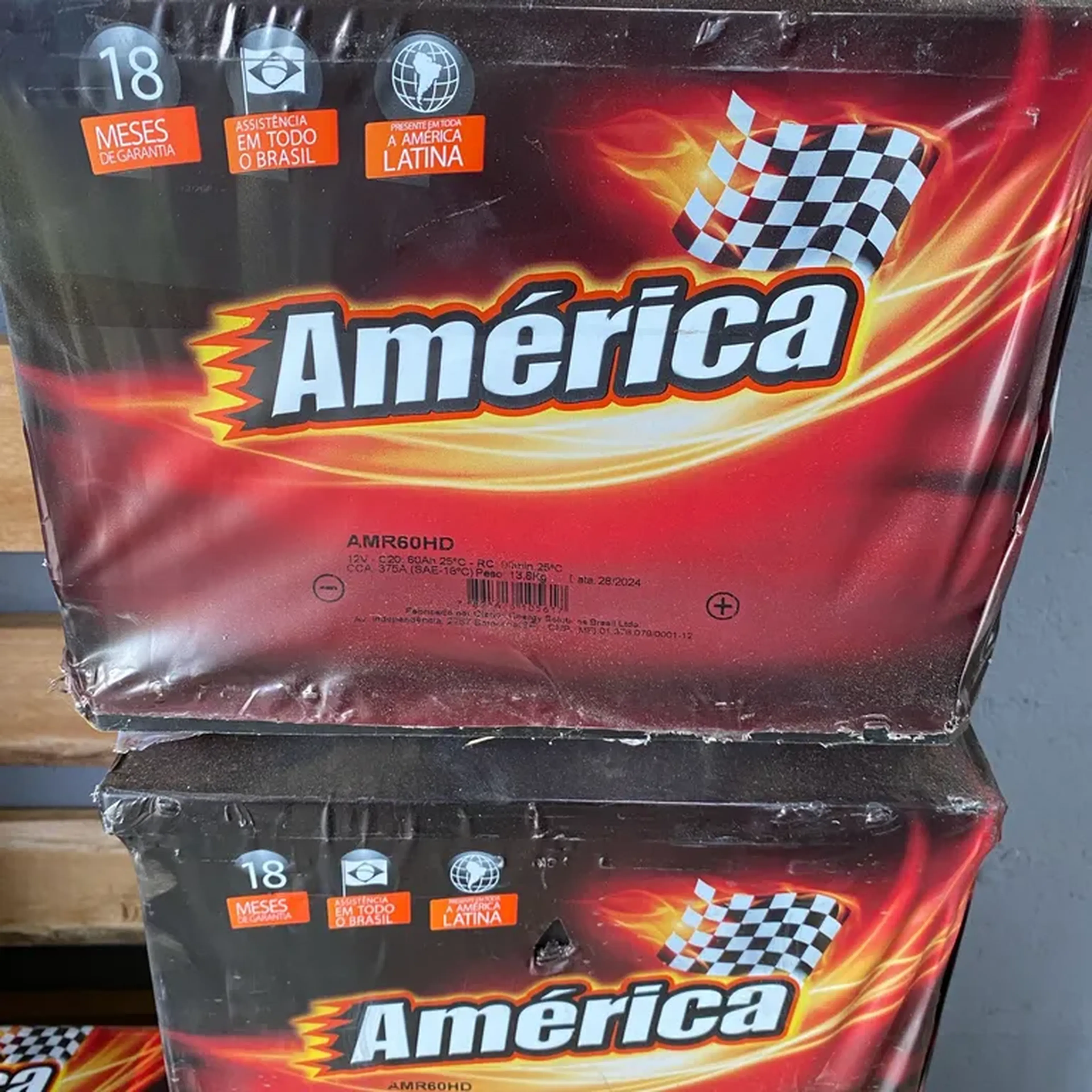 América 12v 60Ah 375A - Cx ALT automotiva - Garantia 18 meses imagem