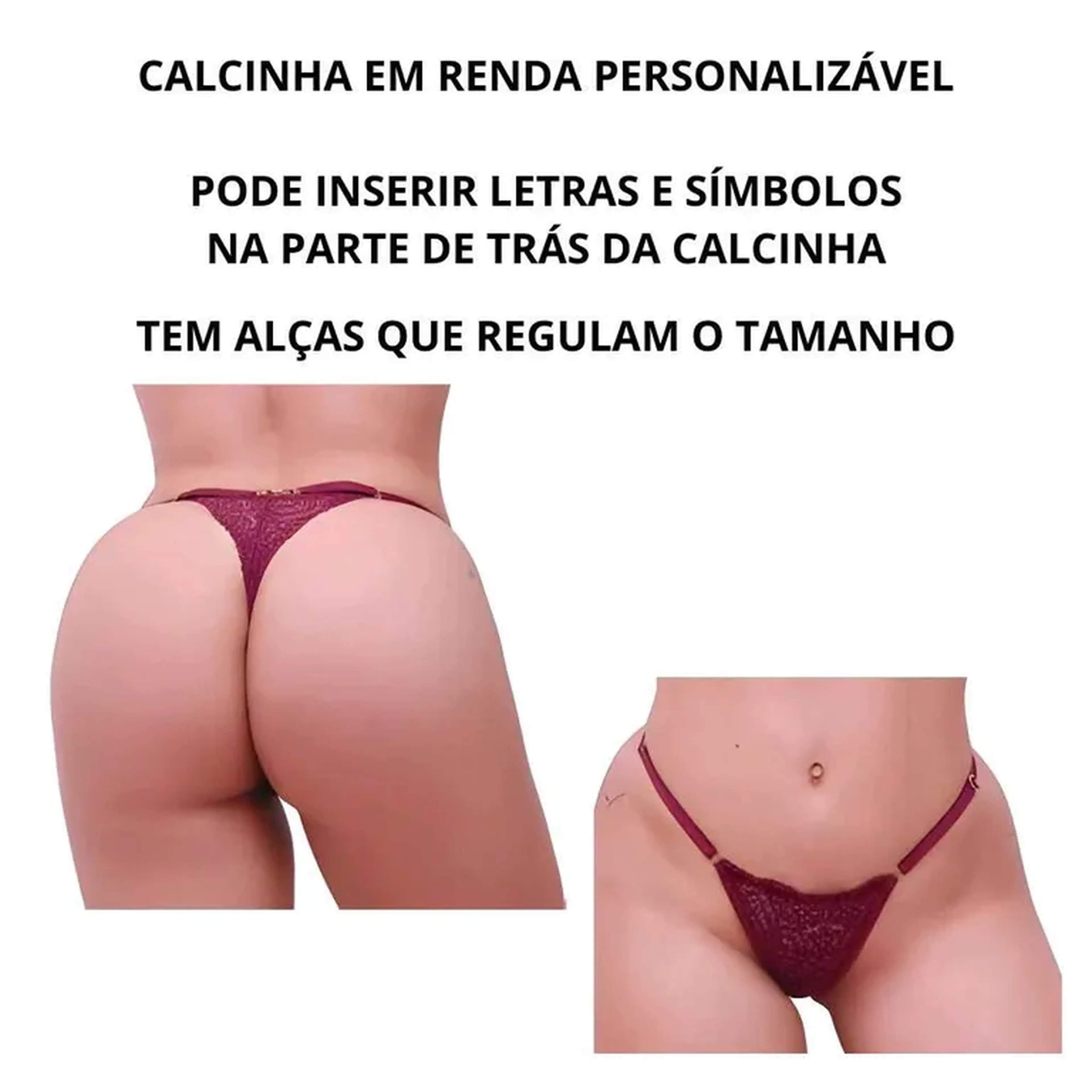 Calcinha de Renda Personalizável imagem