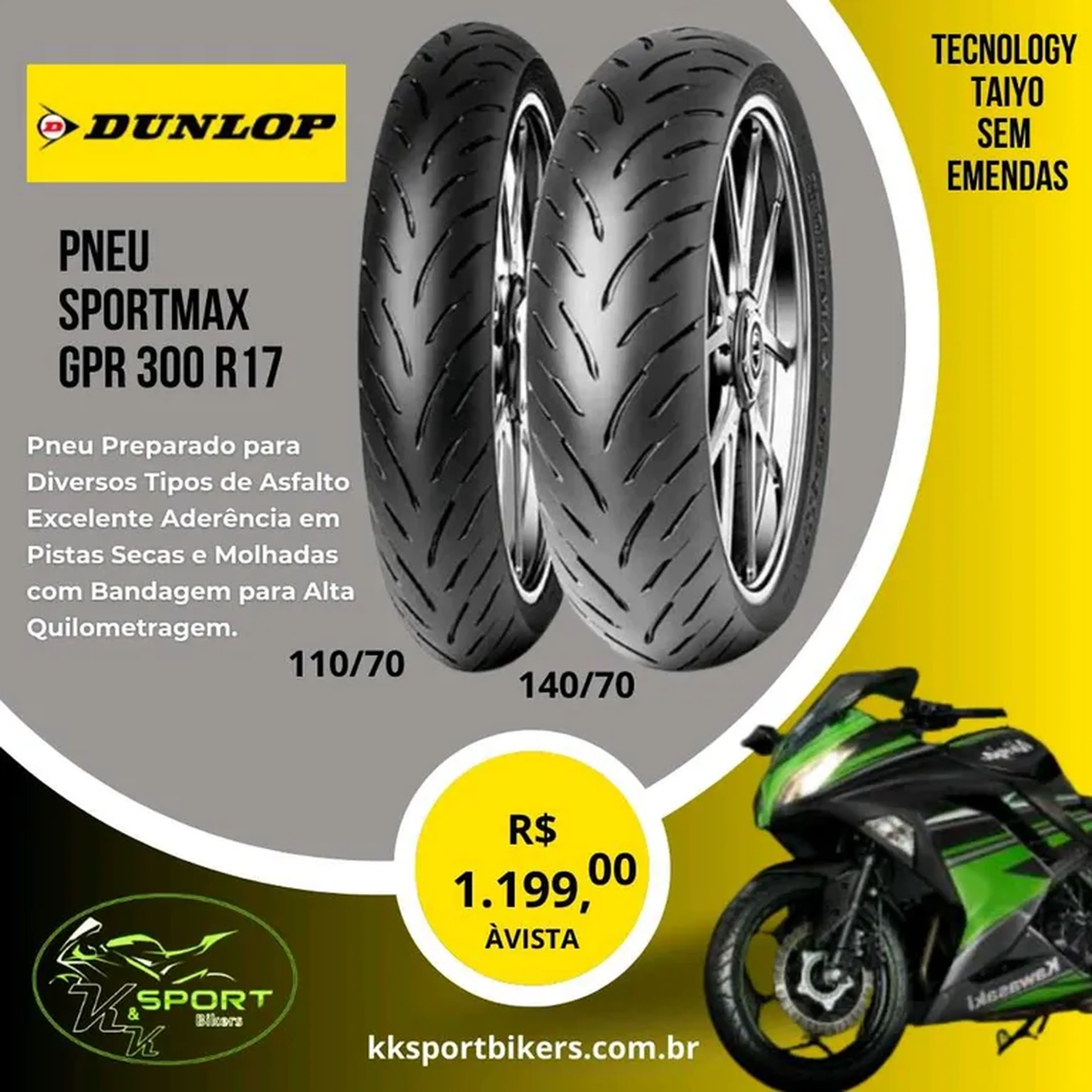 PAR PNEU DUNLOP SPORTMAX GPR300 - 110-140 R17 imagem