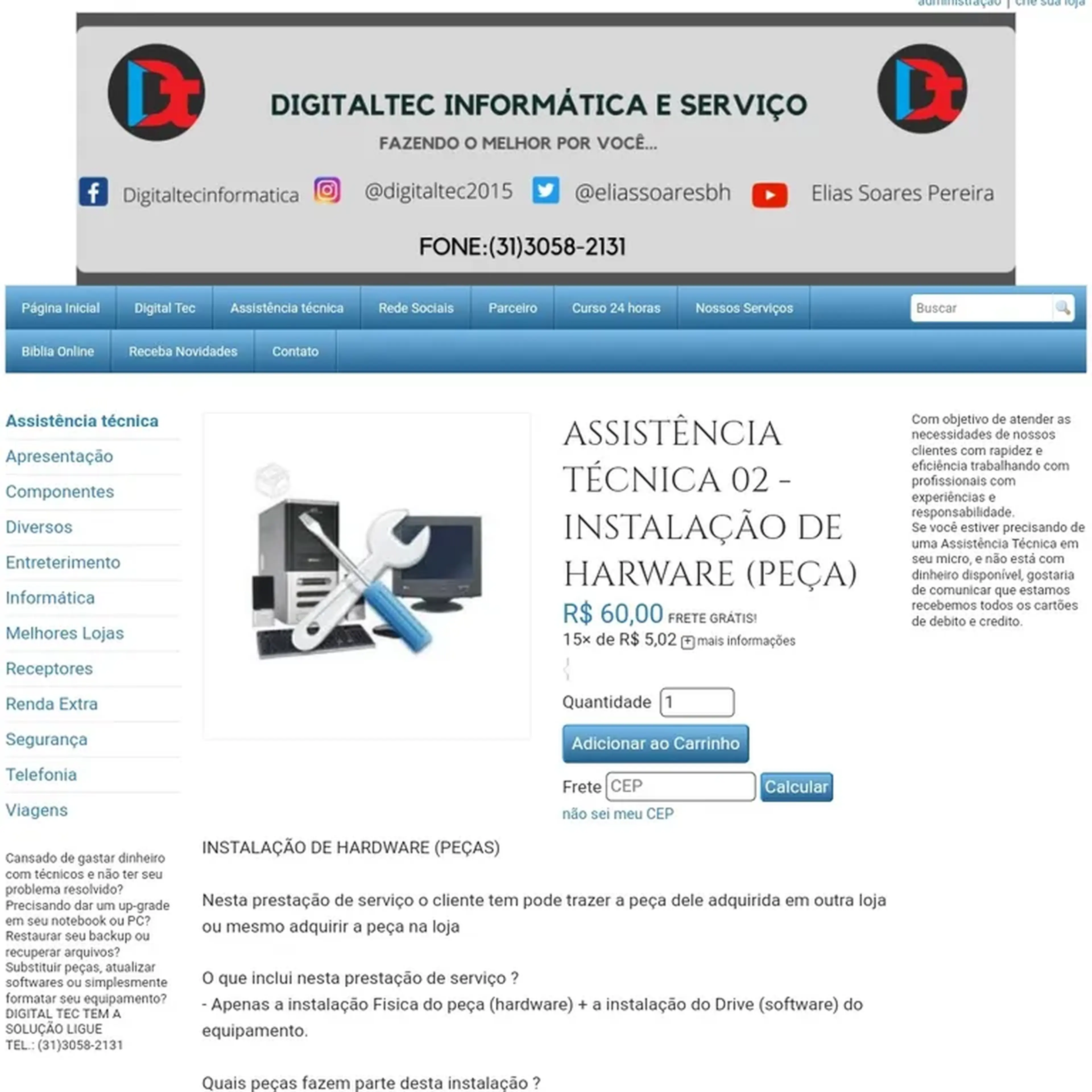 Instalação peças imagem