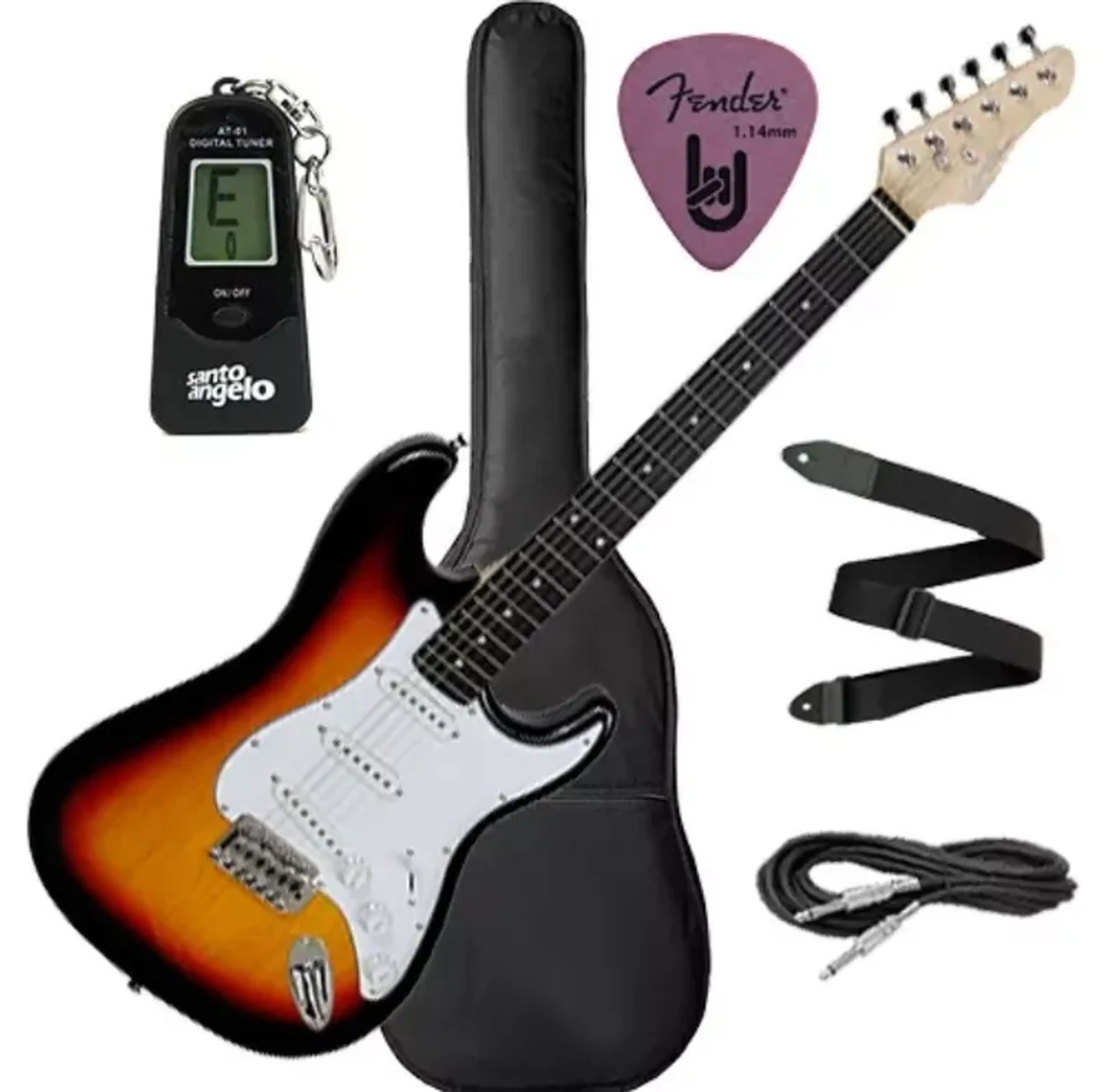 Kit Guitarra Strato Giannini G100 Capa + Cabo + Correia imagem