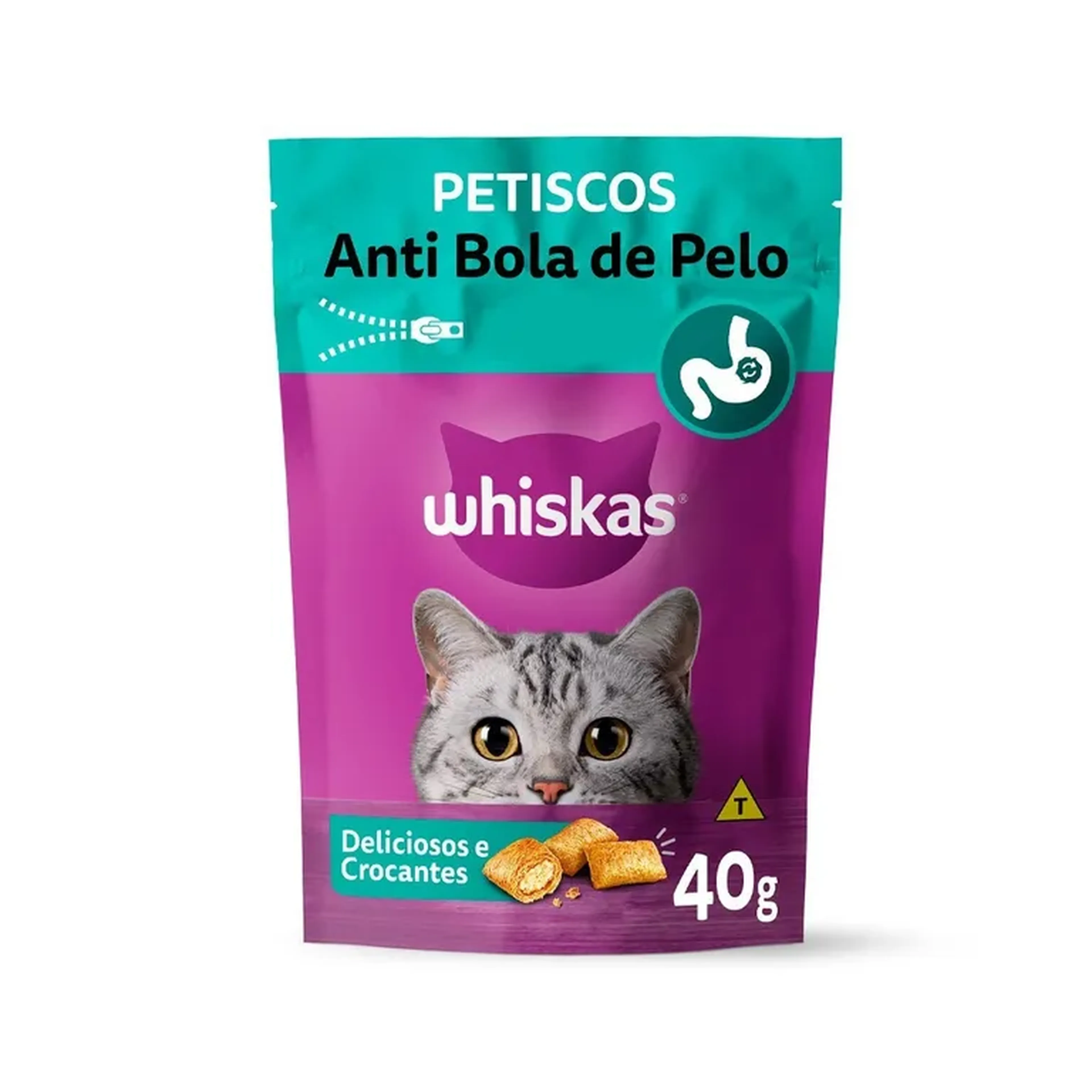 Petisco Whiskas Anti Bola de Pelo Gatos Adultos 40g imagem