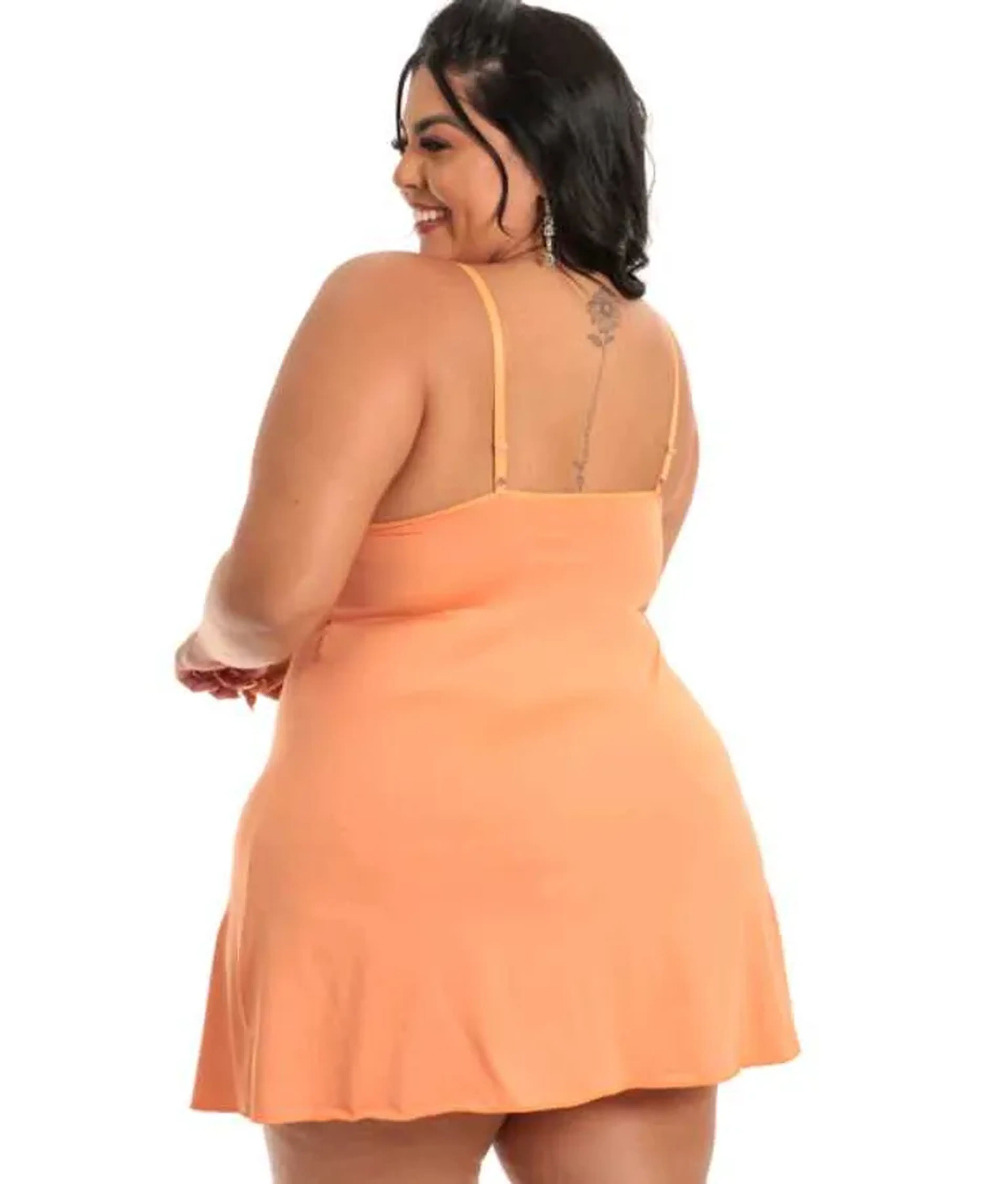 Camisola Básica Plus Size com Renda – Juliana imagem