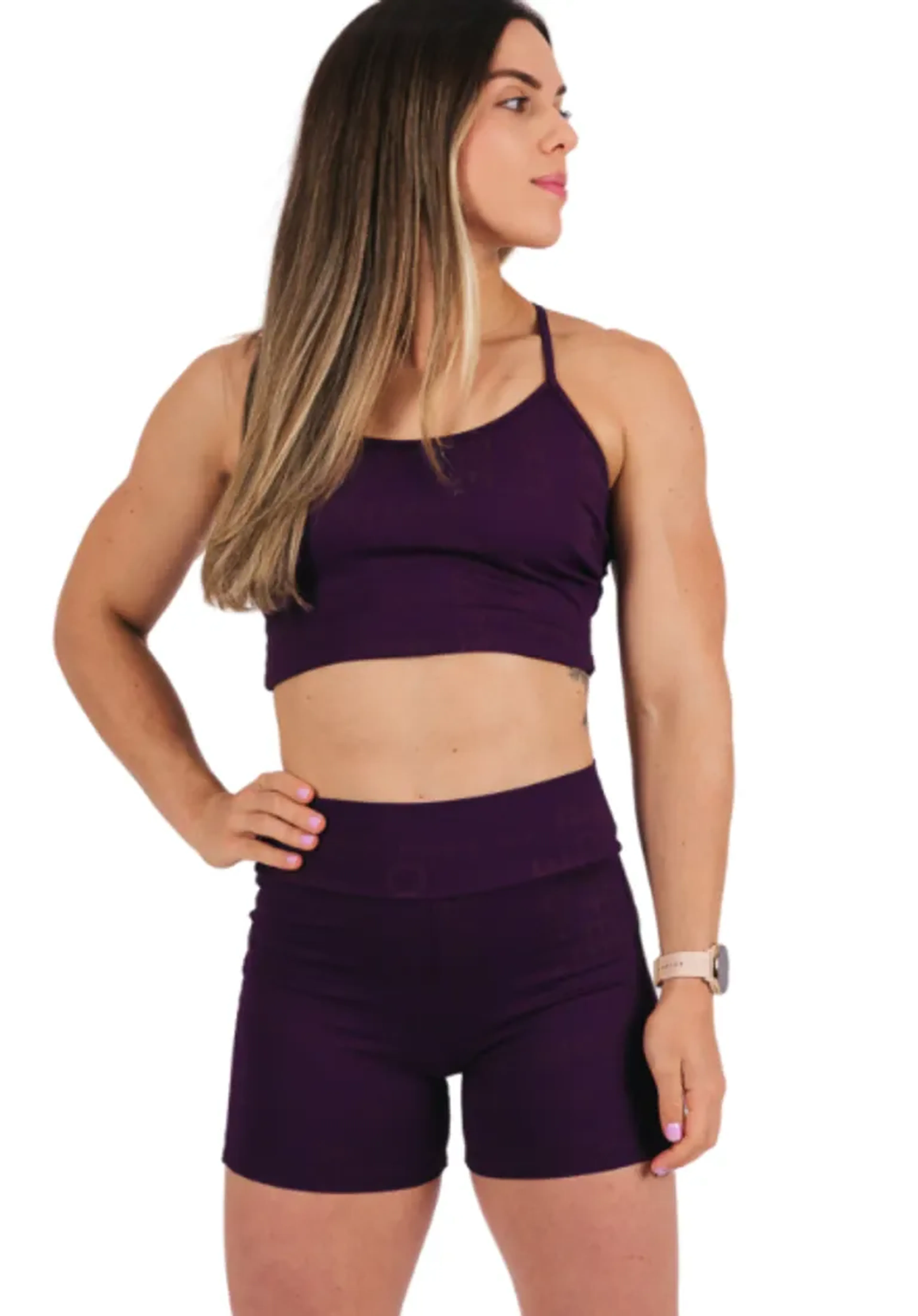 SHORTS EMPINA BUMBUM AMRAP AÇAÍ Tamanho G imagem