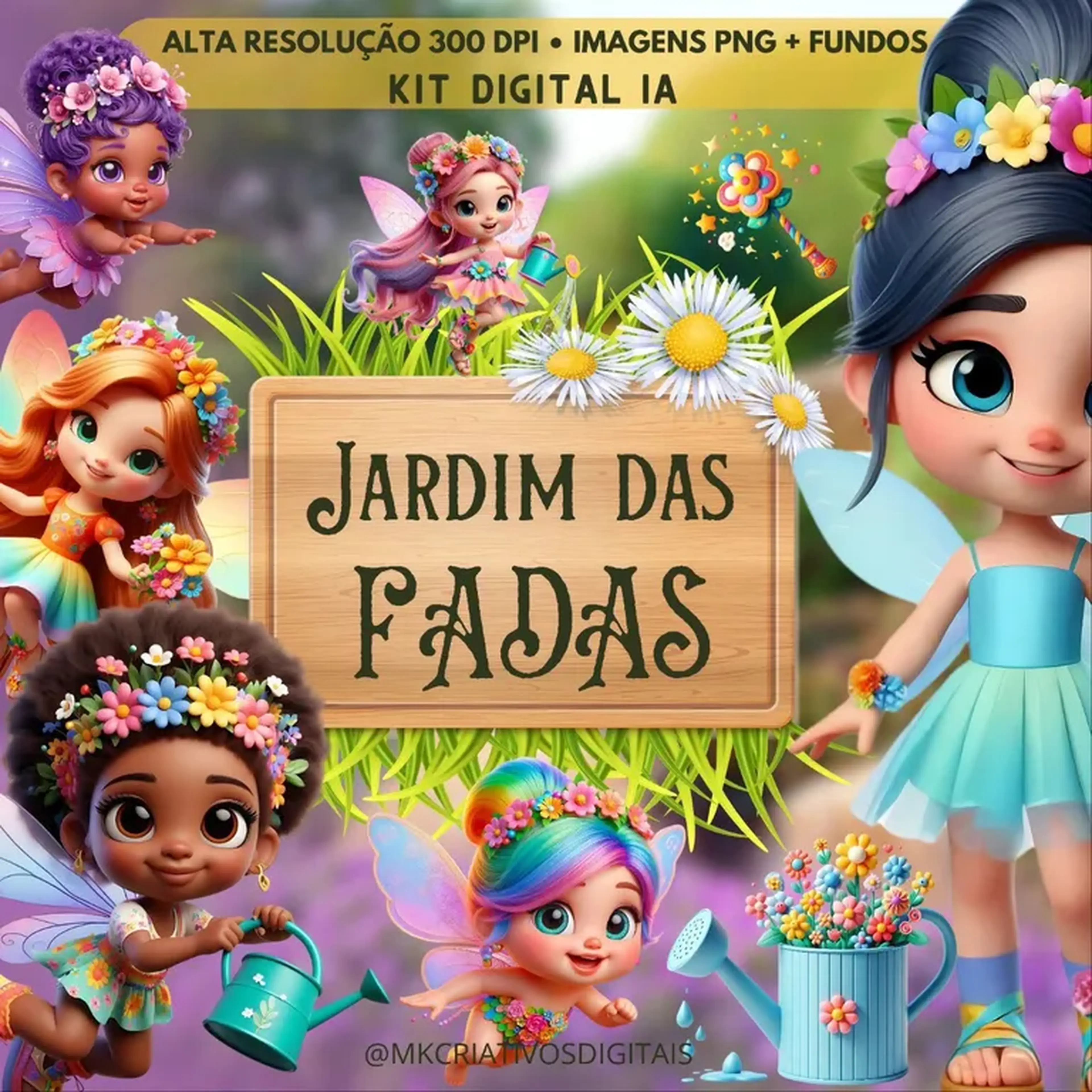Kit Digital Jardim das Fadas - PNG IA imagem
