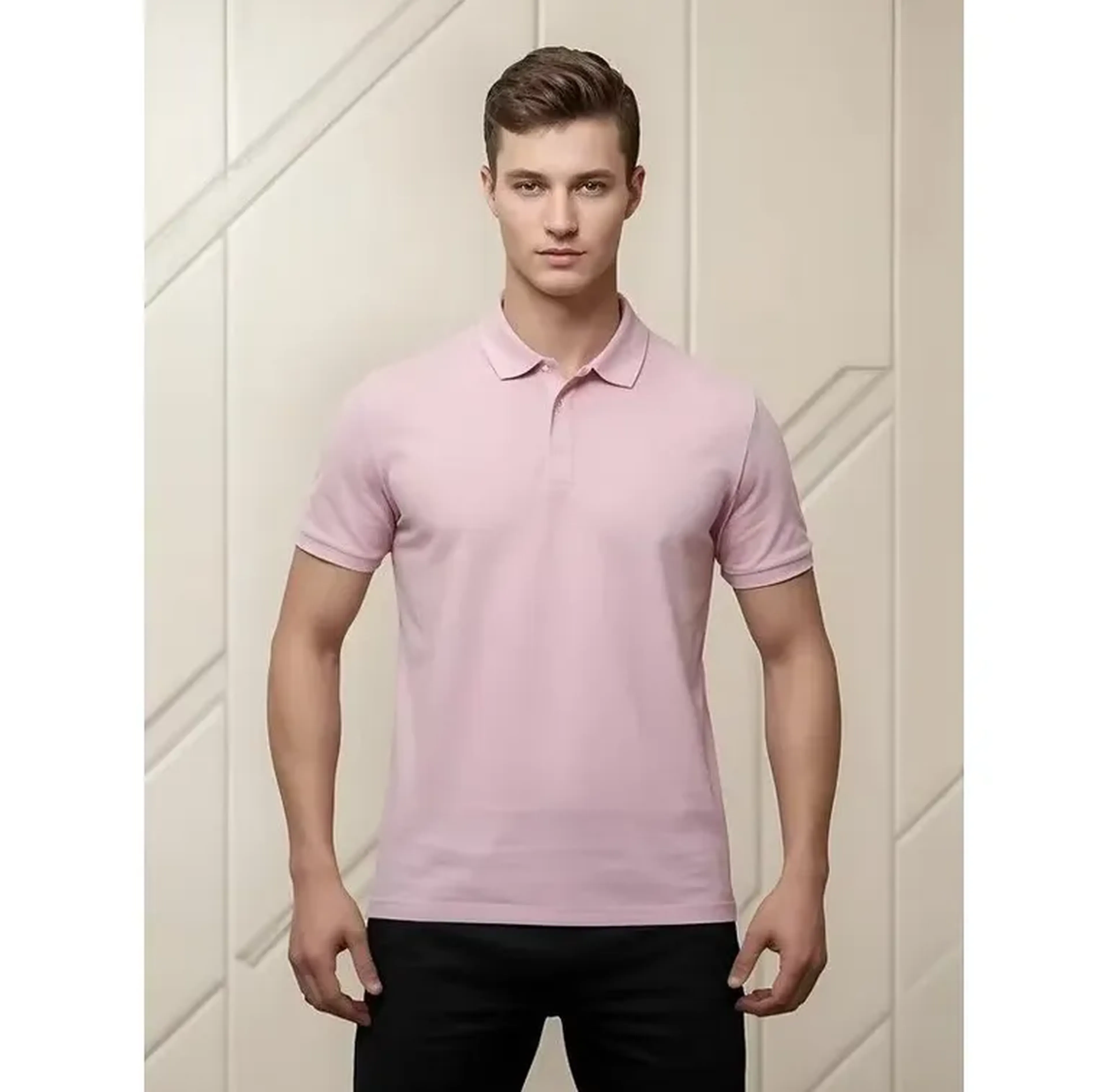 Camisa Rosa Polo - Masculina imagem