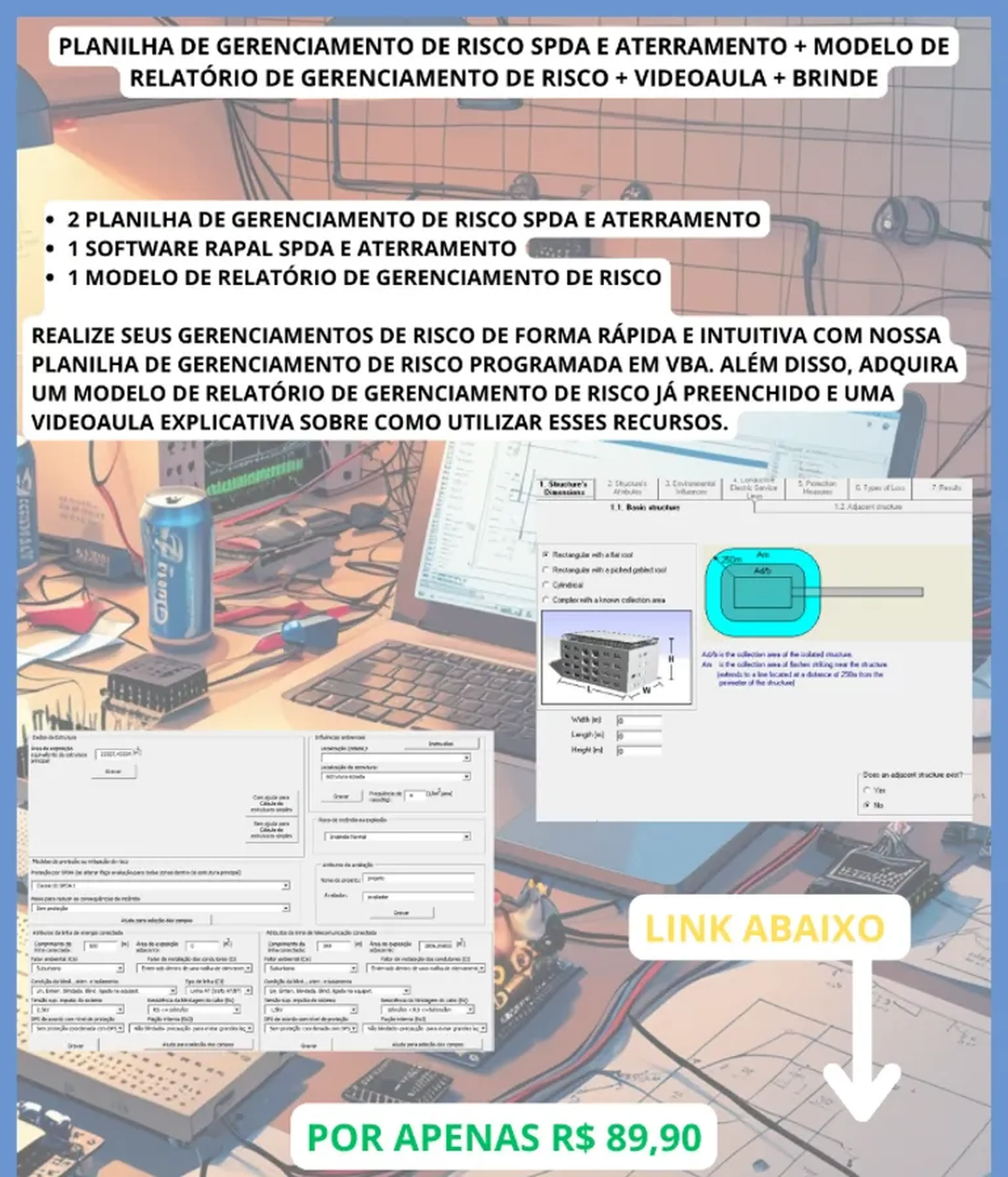 PLANILHA DE GERENCIAMENTO DE RISCO SPDA E ATERRAMENTO imagem