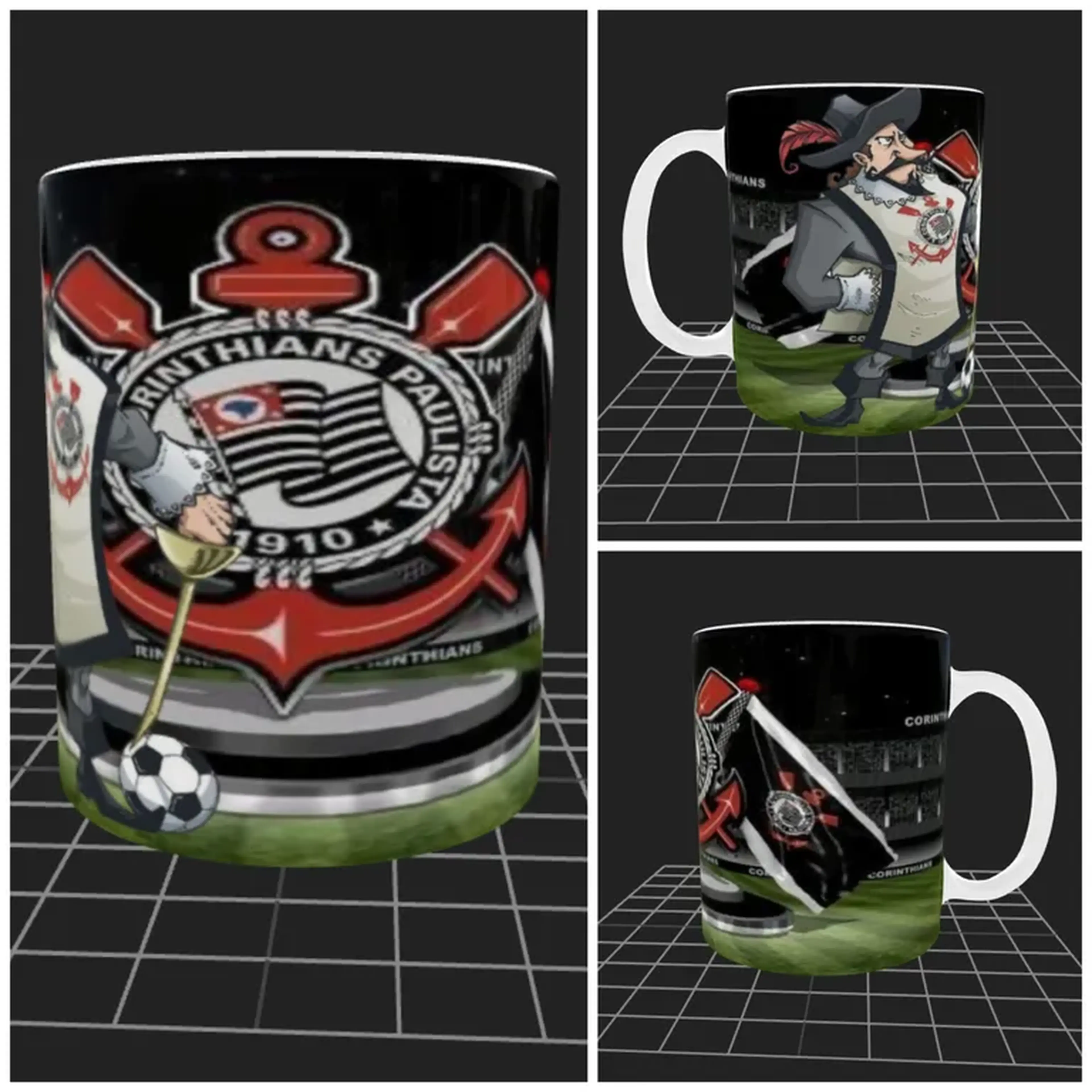 Caneca de Chopp Corinthians 325ml Vidro + Caixa imagem