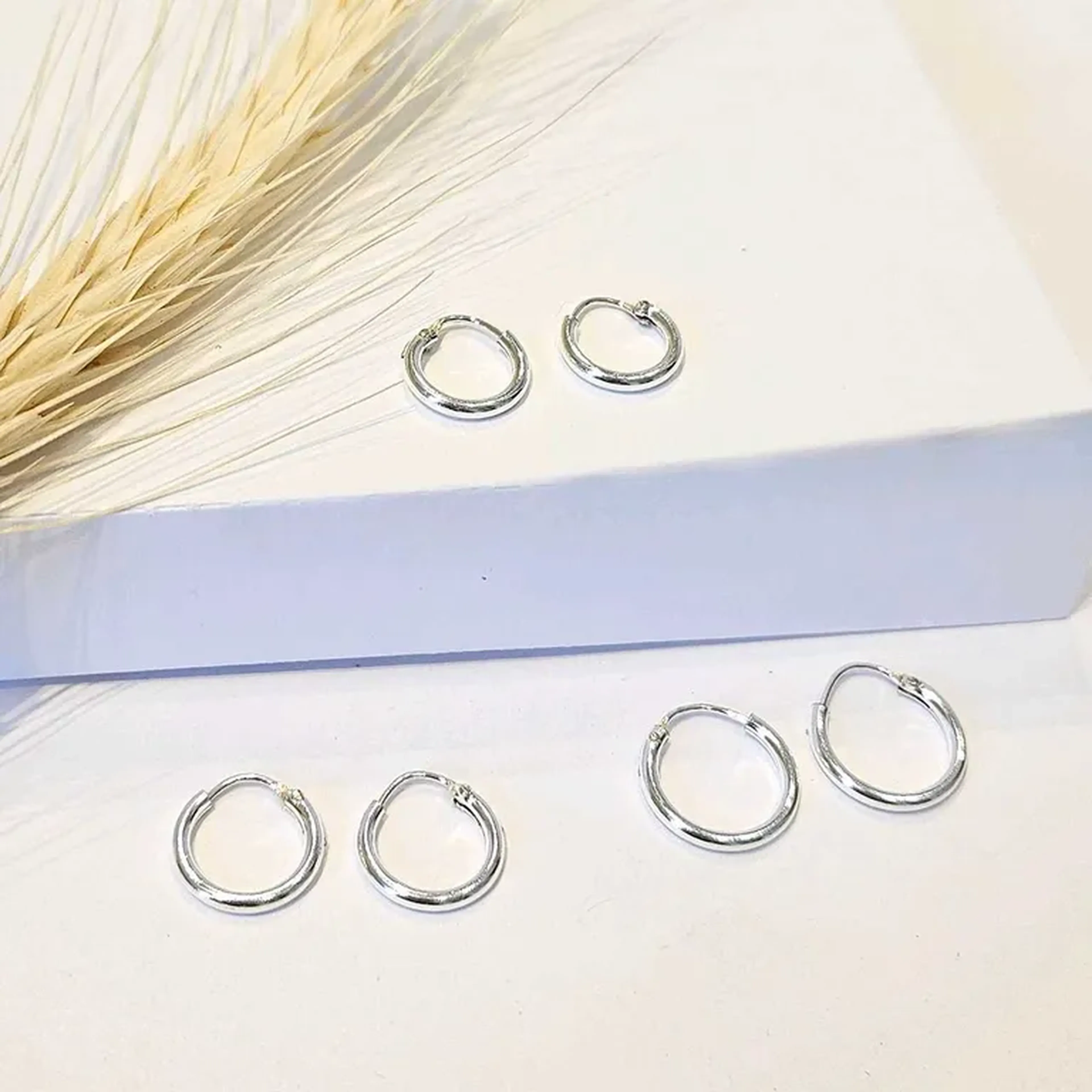 TRIO DE ARGOLAS LISAS P925 imagem