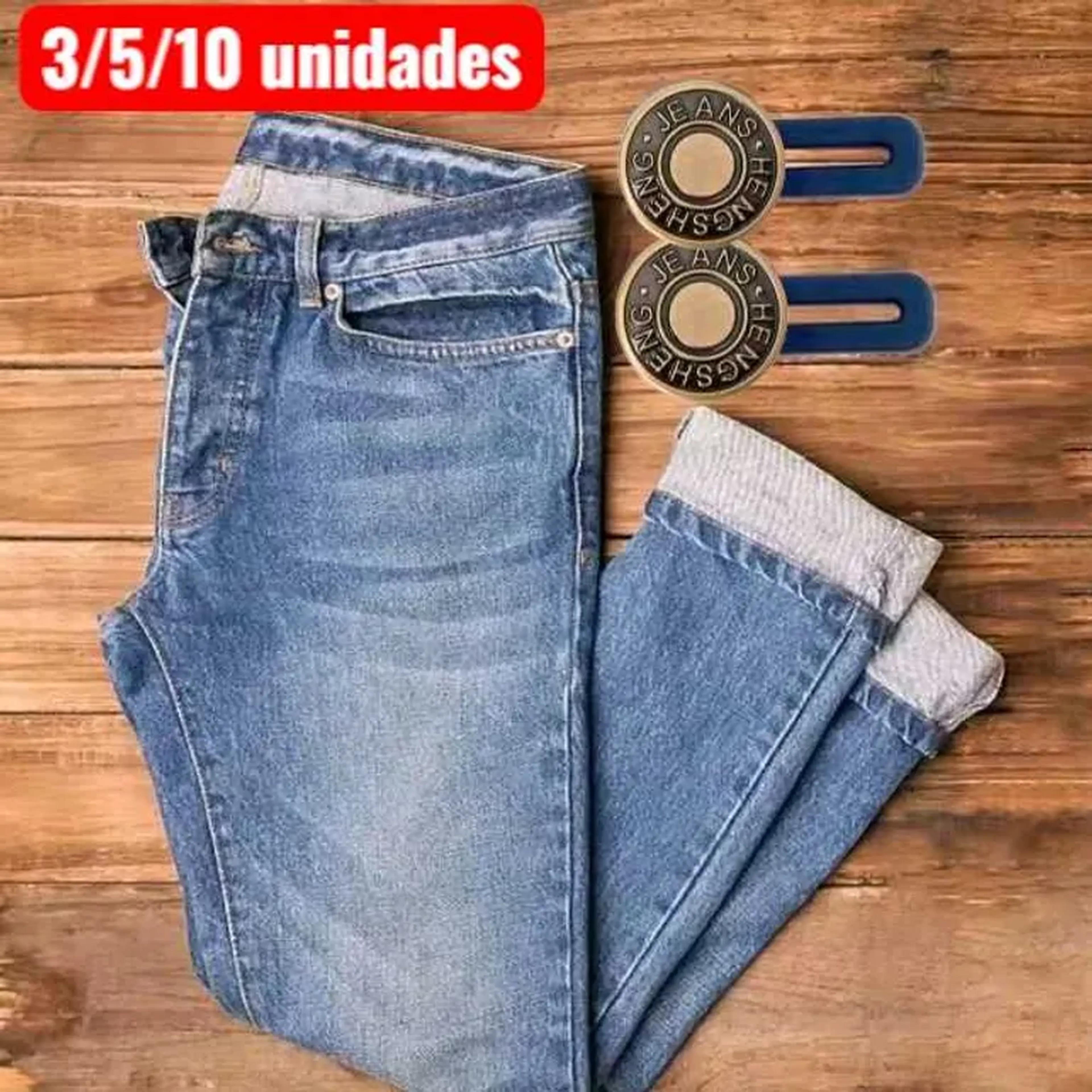 Botão Extensor para Calça 3 5 10 unidades Tamanho 3,5 cmx1,7 cm imagem