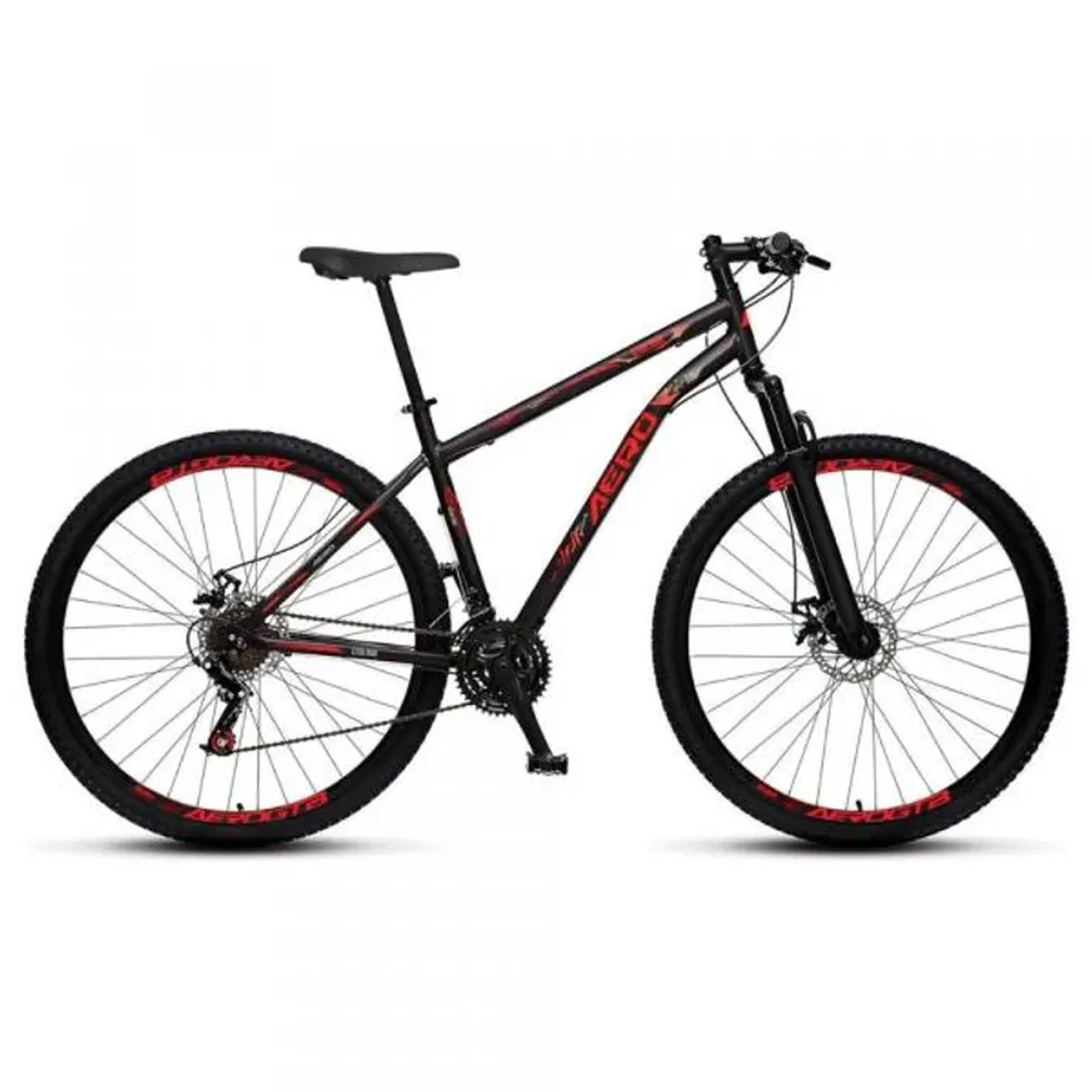 BICICLETA AERO ARO 29 STEEL RIDER Preto-Vermelho imagem