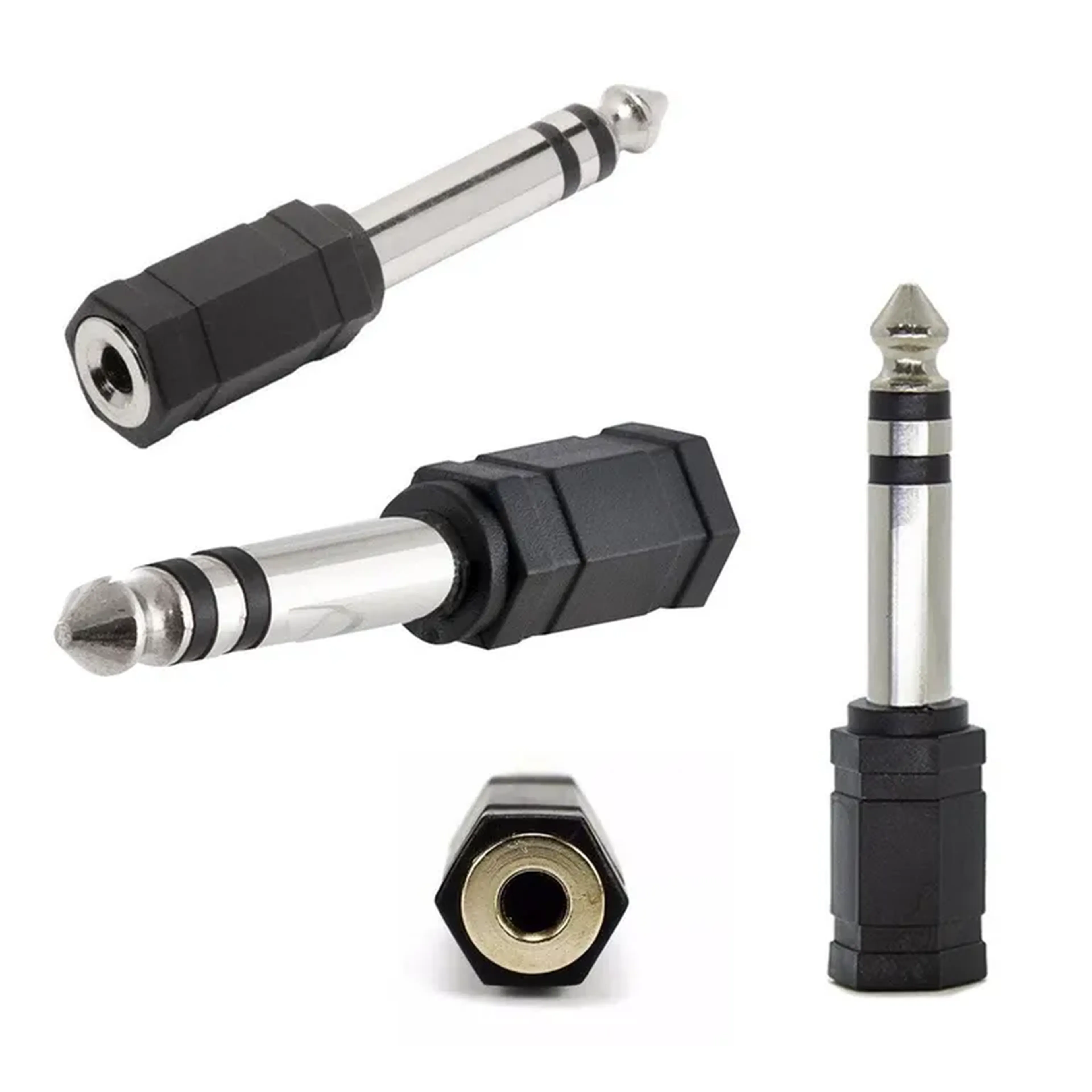 Adaptador P2 Fêmea Stereo X P10 Macho Stereo imagem