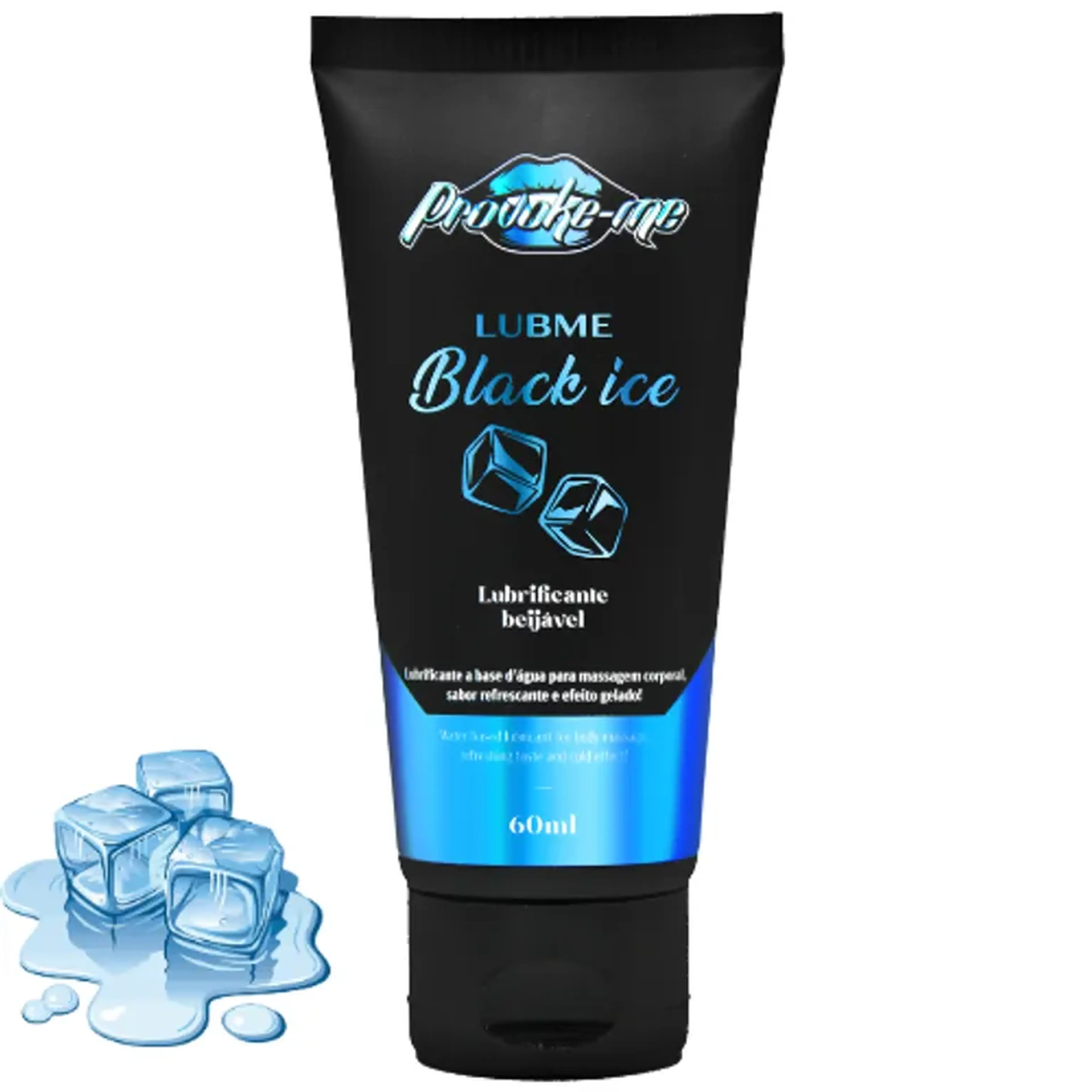 LUBME LUBRIFICANTE BLACK ICE COLD BEIJÁVEL 60ML PROVOKE-ME imagem