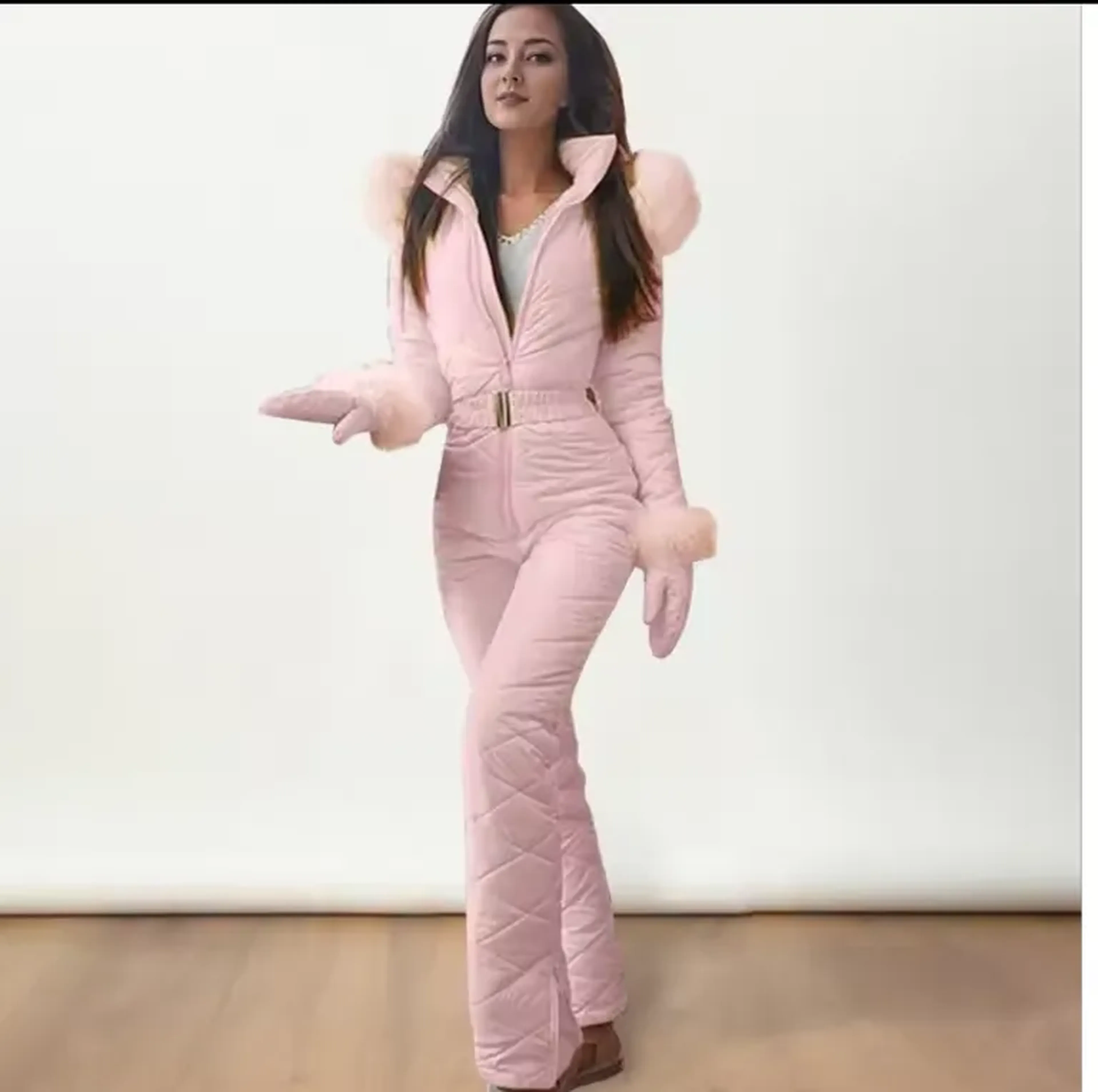 Macação Esqui Enverno Feminino com toca todos tamanhos imagem