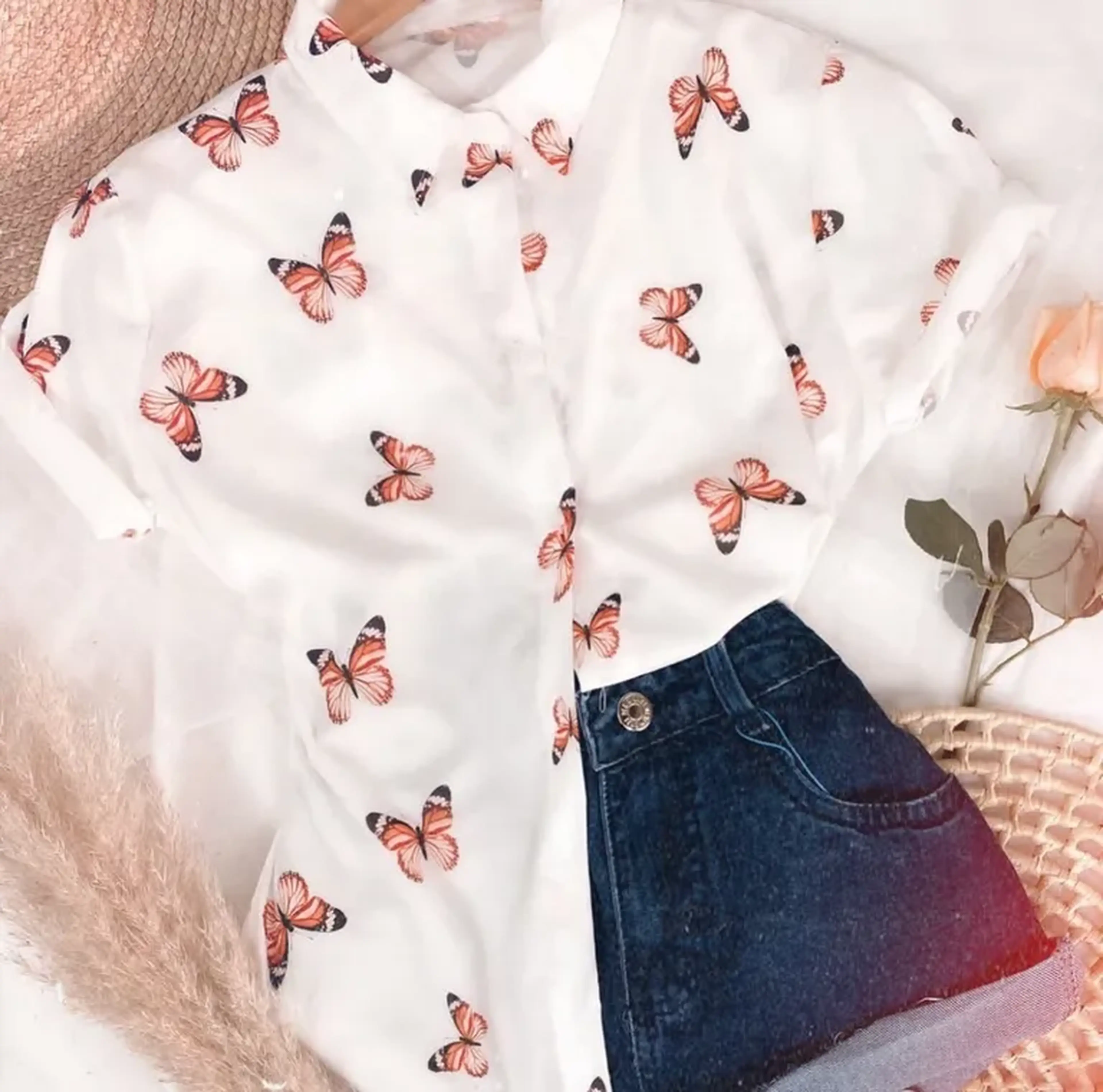 Blusa borboleta imagem
