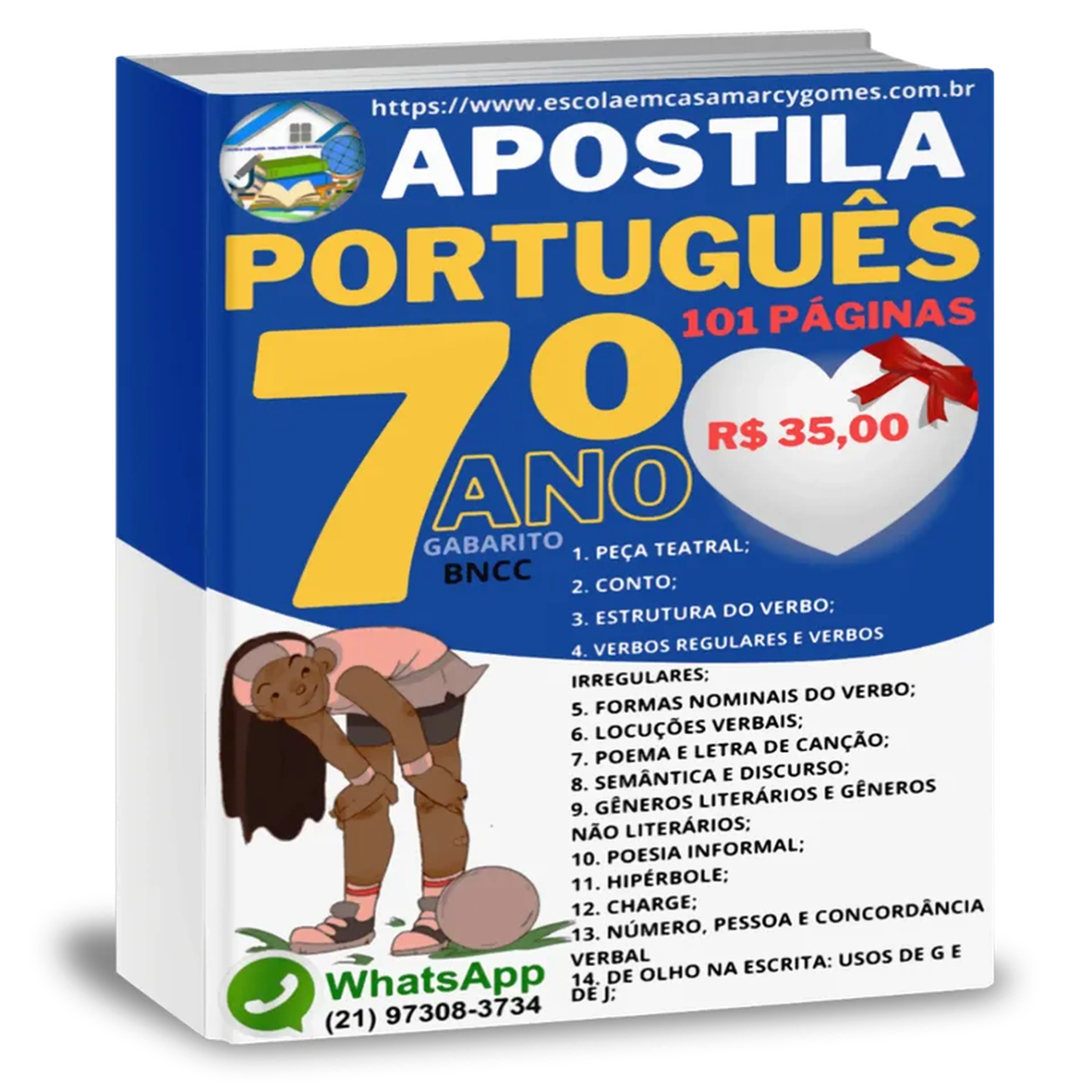 Apostila - 7º Ano - Português 101 páginas. PDF. imagem