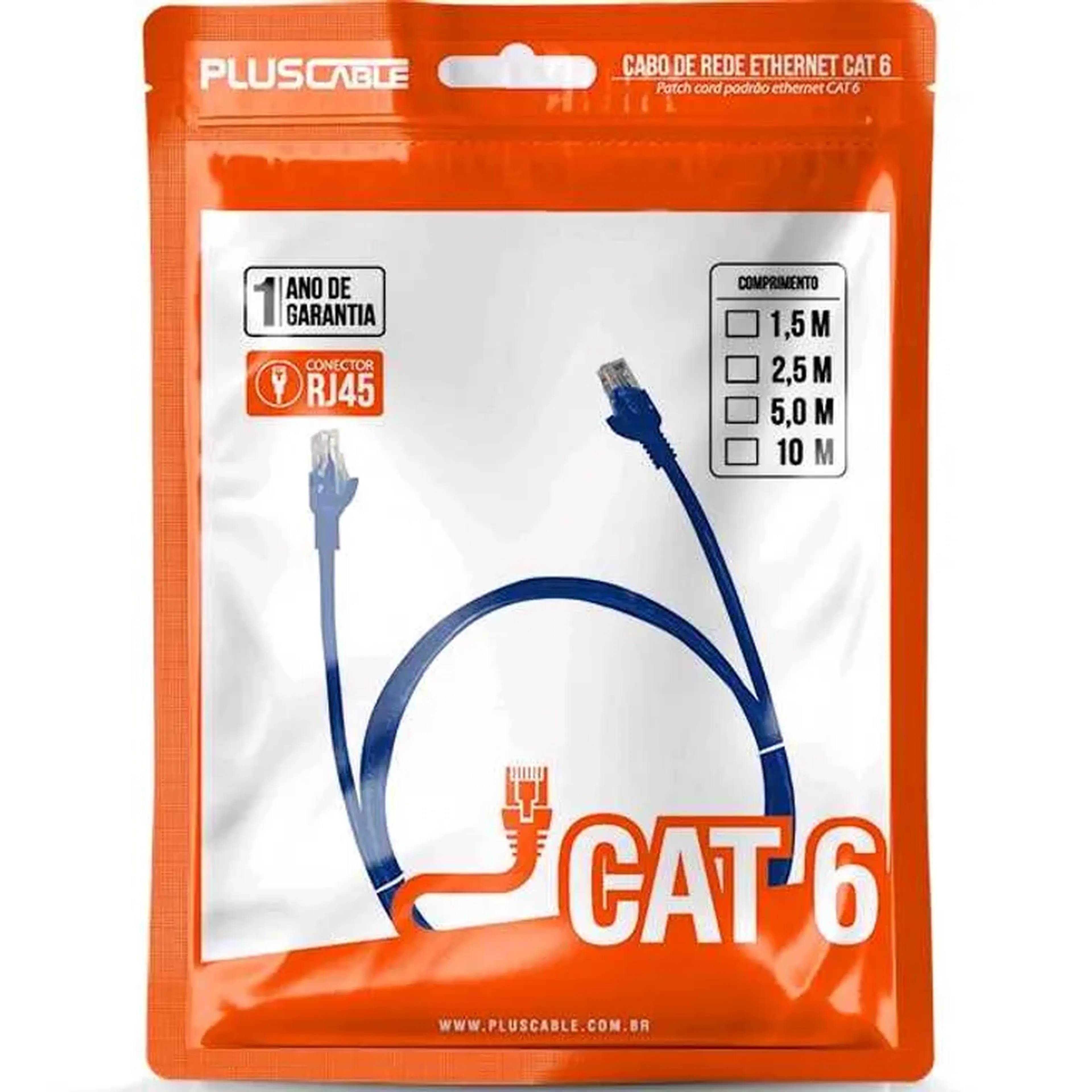Cabo de Rede Cat.6 10M, Patch Cord PlusCable imagem