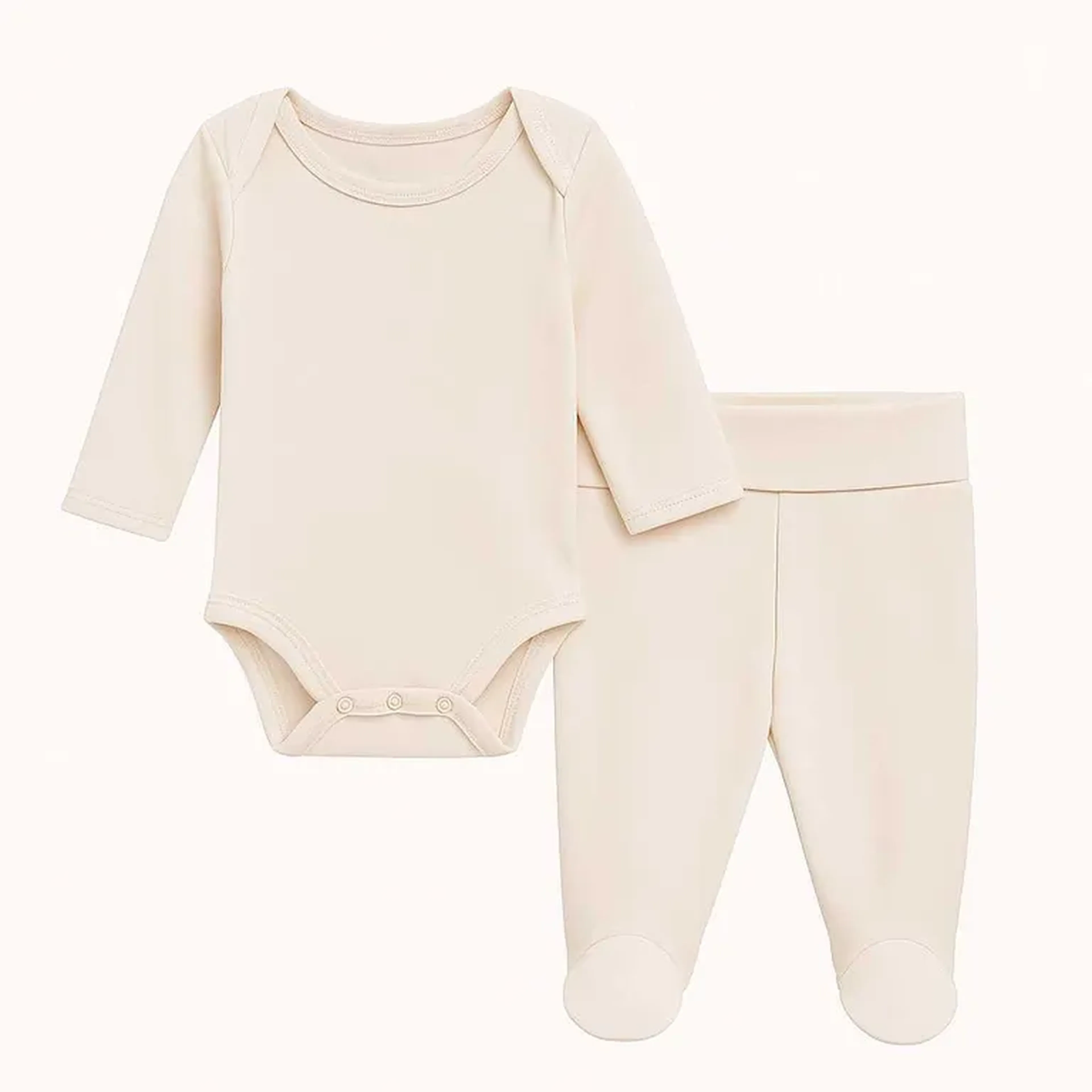 Conjunto Body primeira pele + Calça com pezinho. COR: Cru imagem