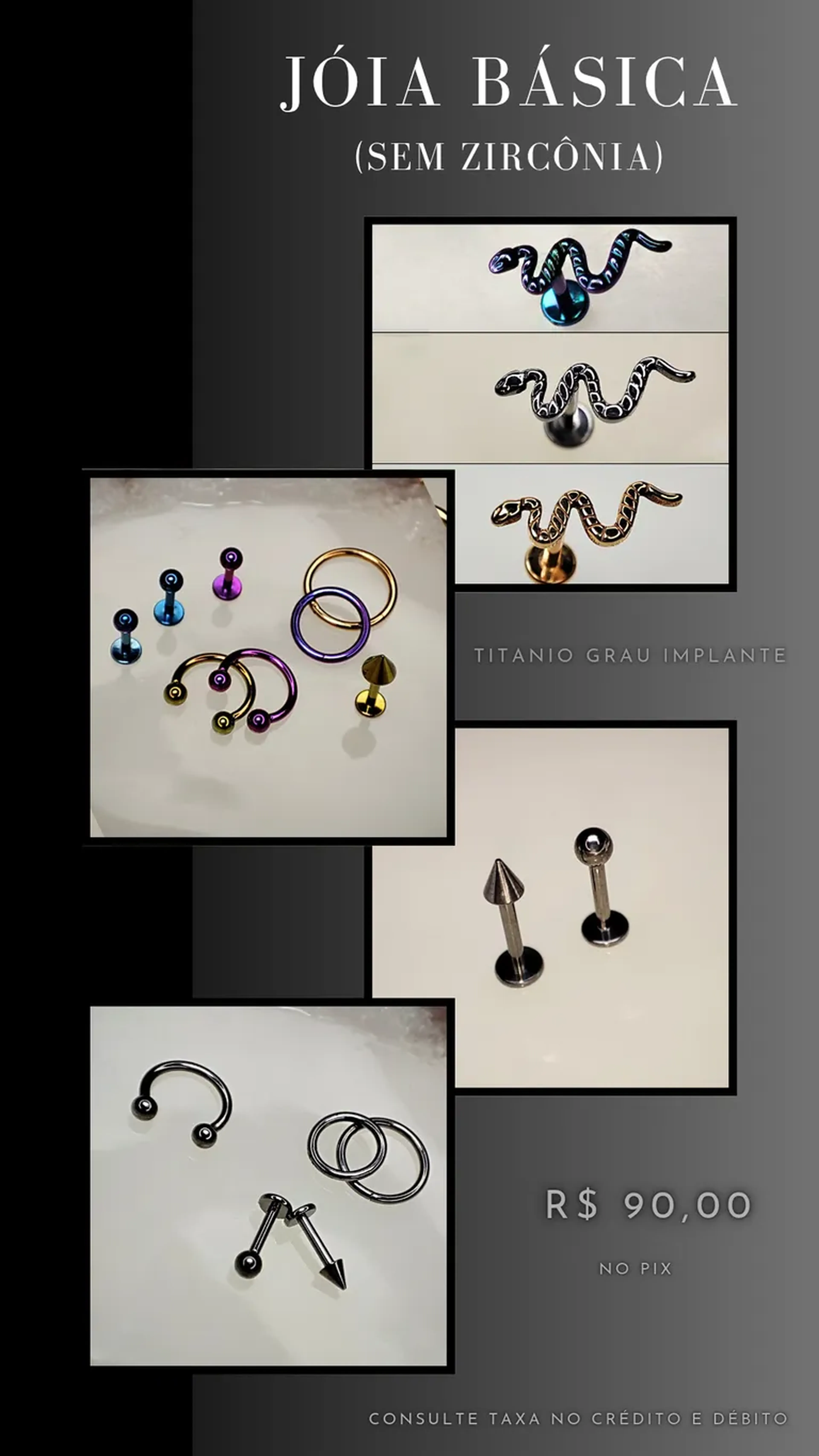 Piercings Titânio - (Básico) a partir de: imagem