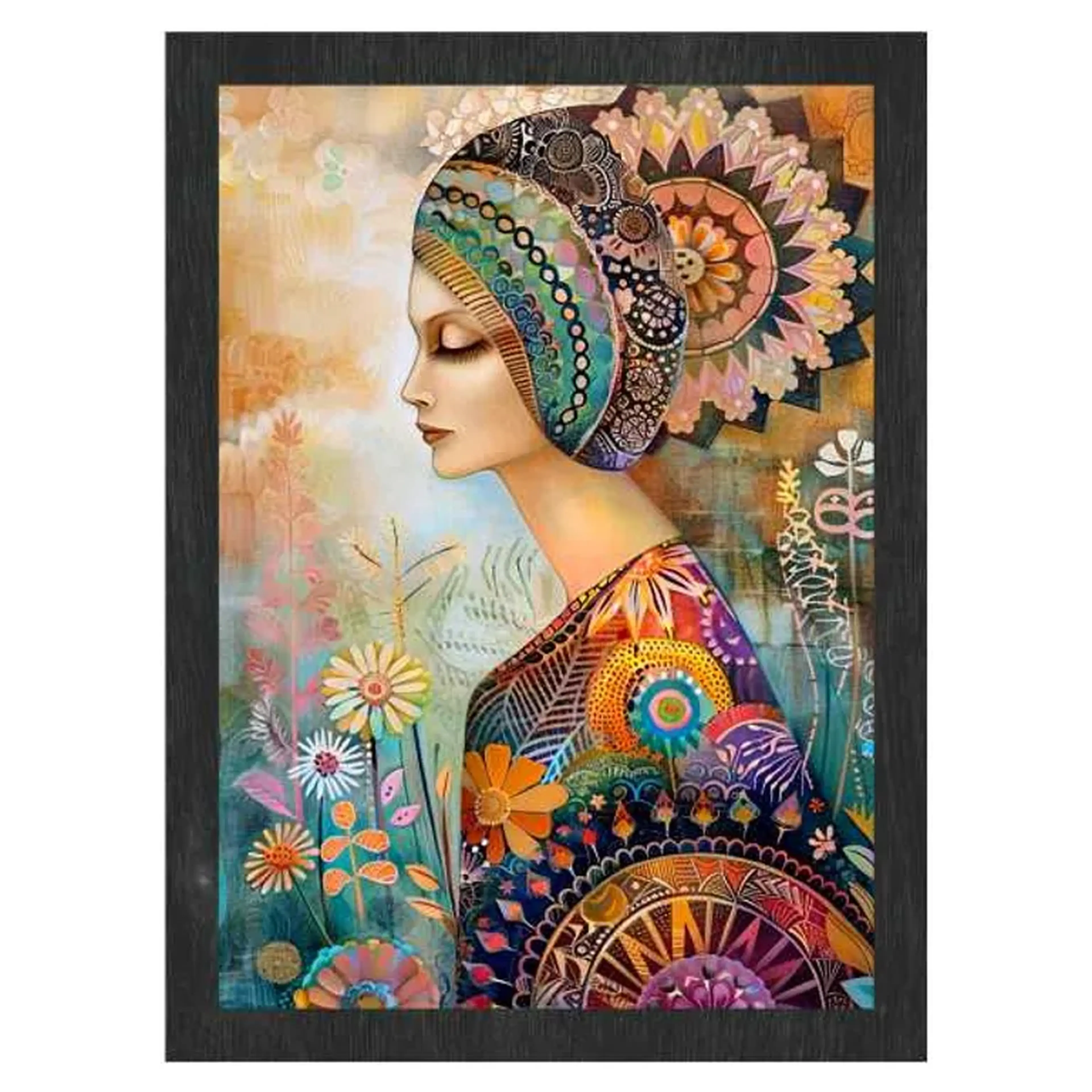 Quadro Decorativo Abstrato Multicolor 50x70cm imagem
