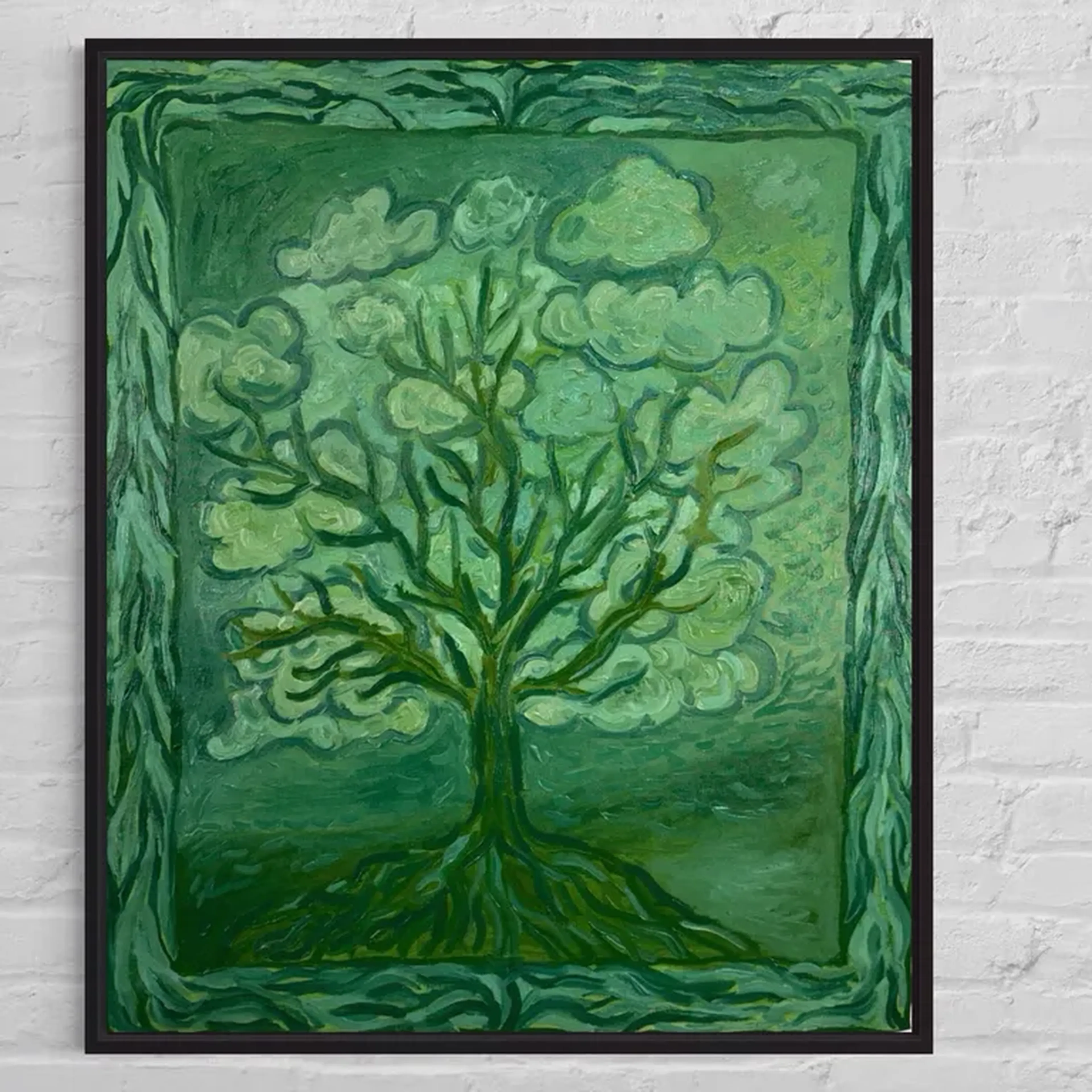 Pintura em óleo sobre tela - a grande árvore imagem
