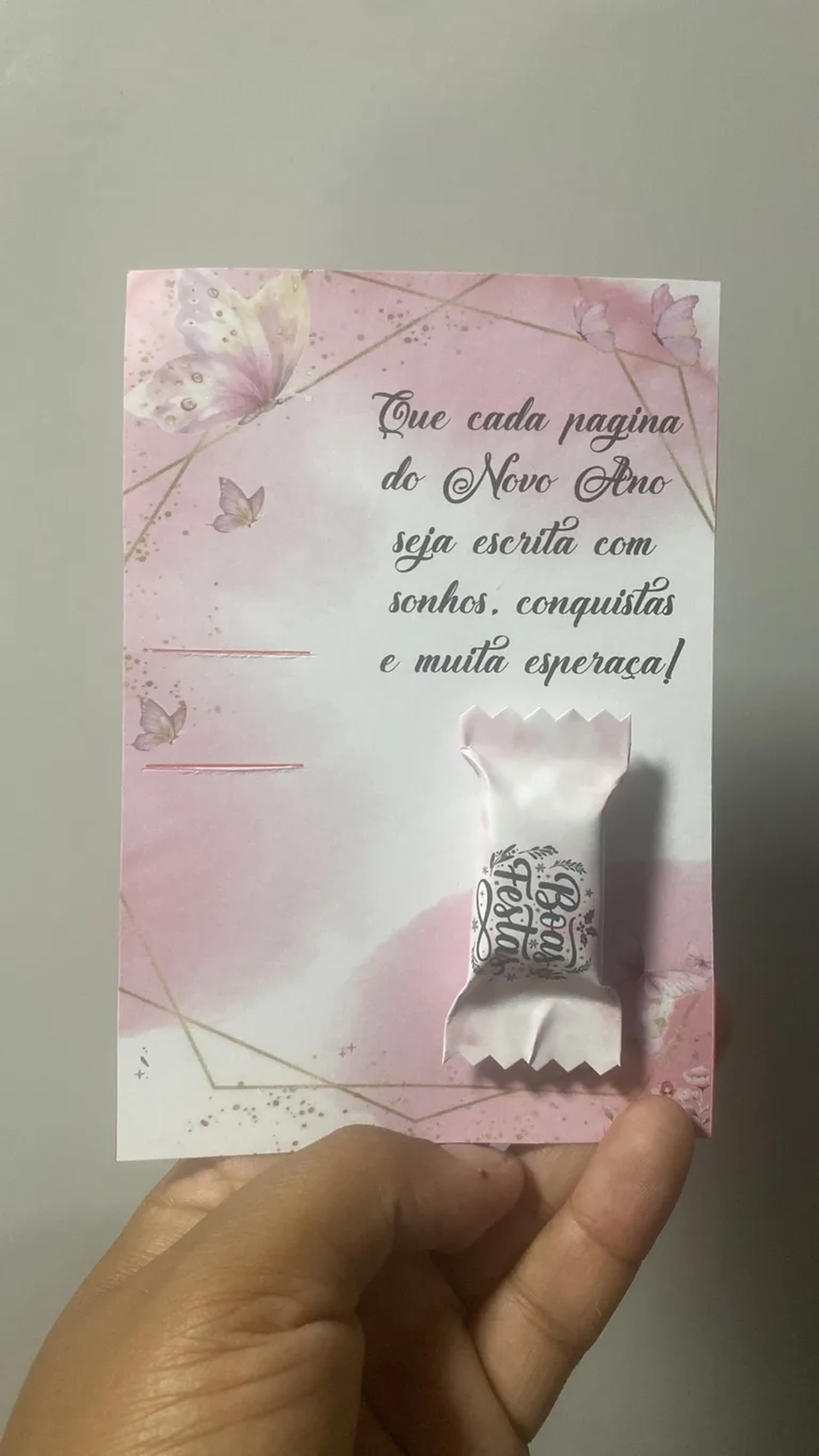 Card com balinha e caneta gel imagem