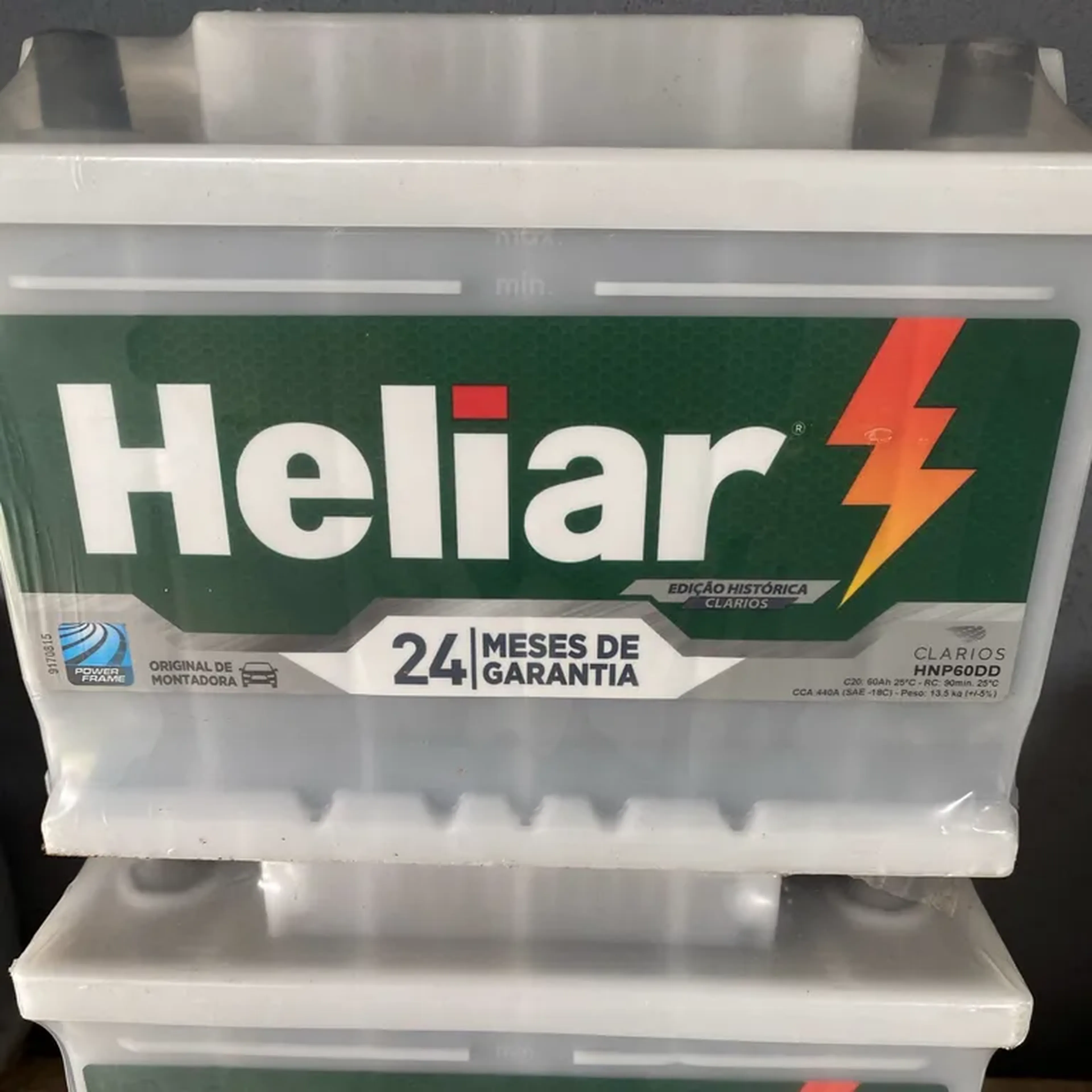 Heliar 12v 60Ah 440A - automotiva - Garantia 24 meses. imagem