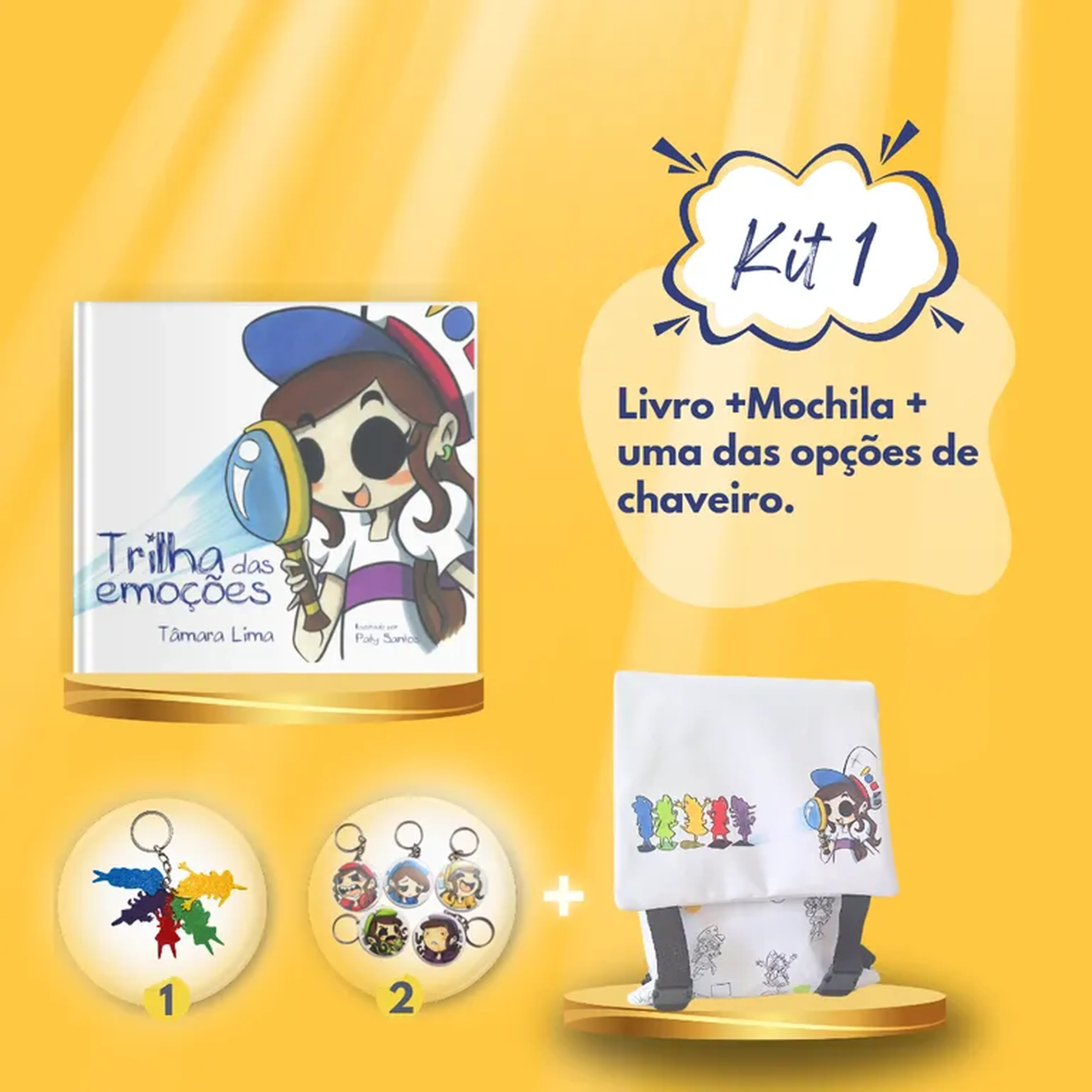 Kit1 Livro Trilha das Emoções (Mochila + 1 Chaveiro). imagem