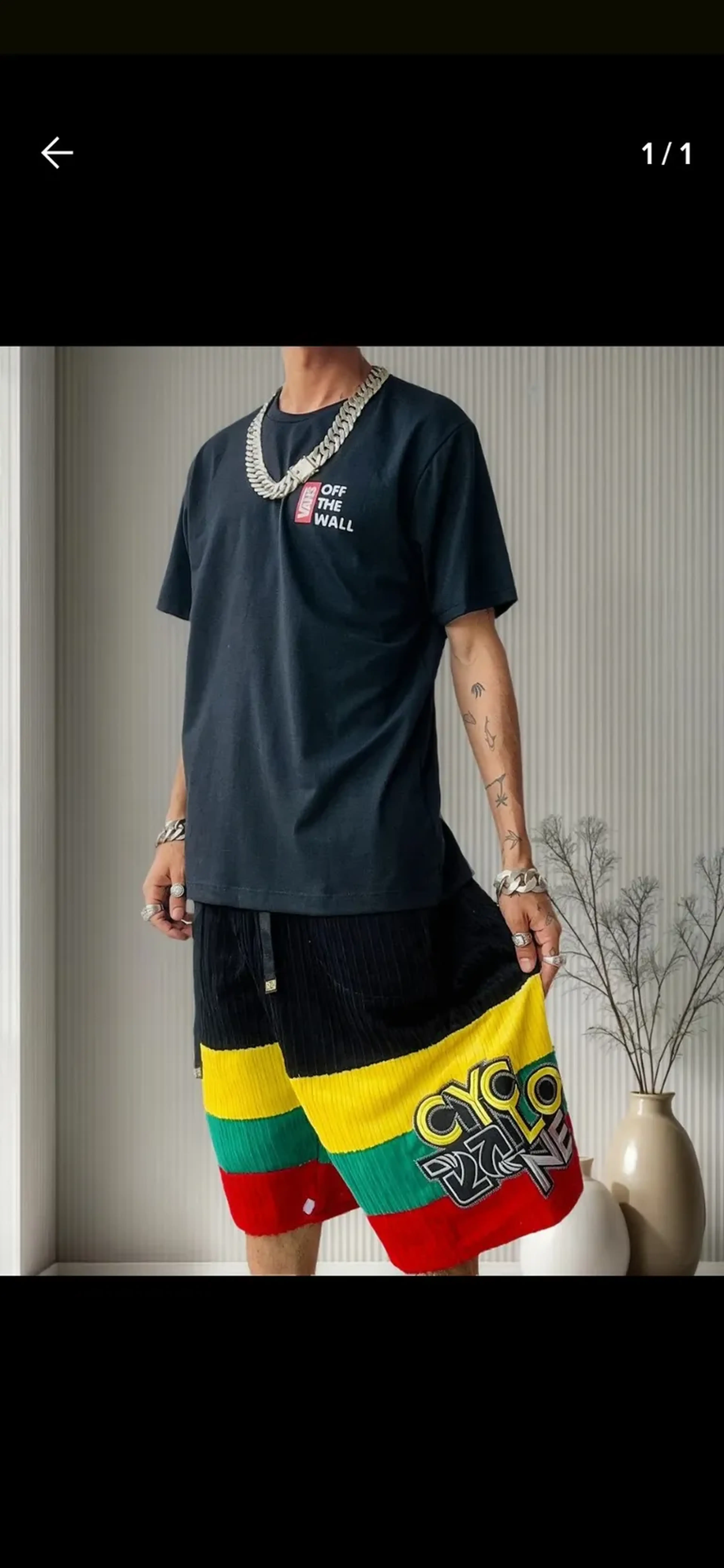 Kit Bermuda reggae + Camiseta preta imagem