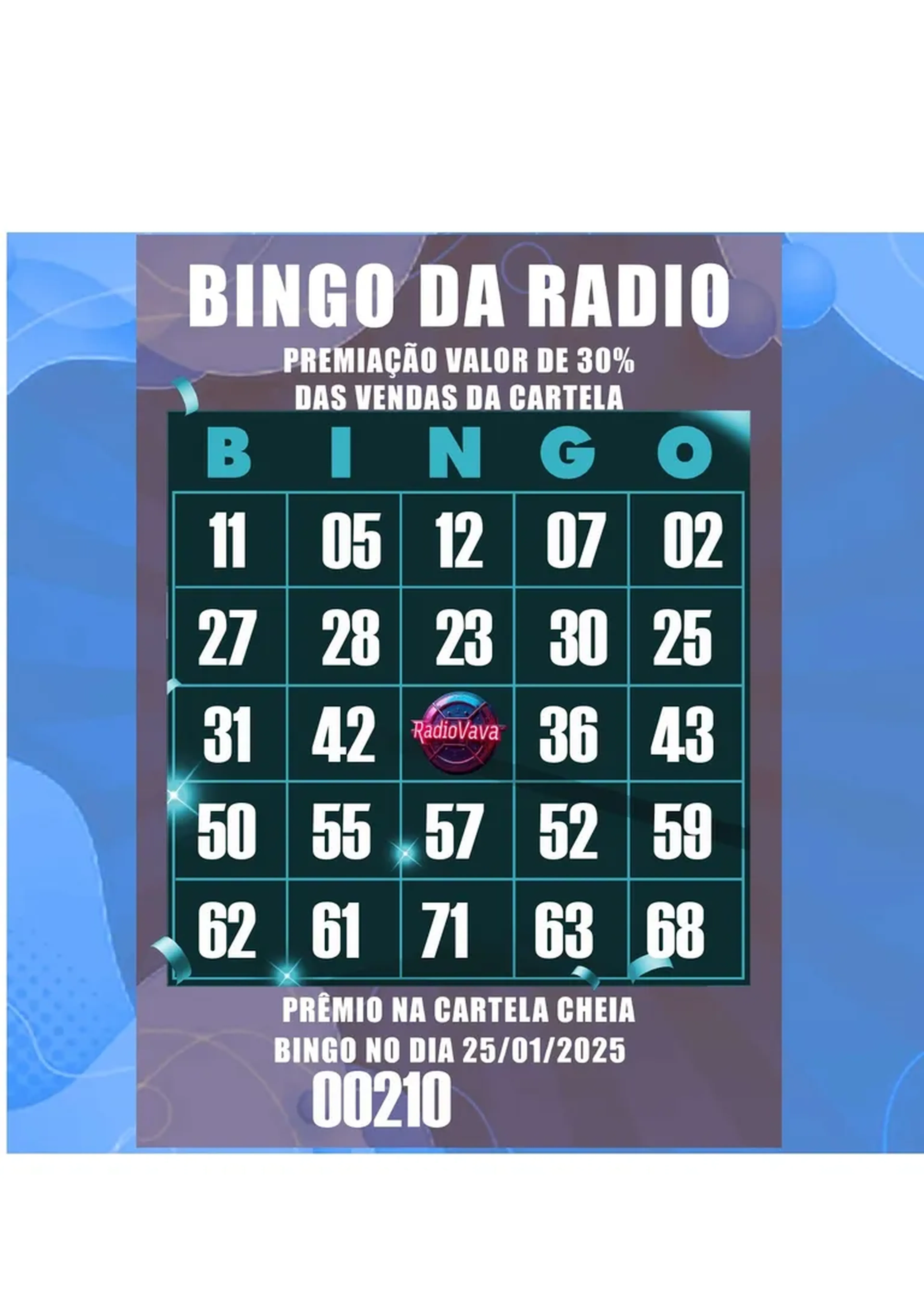 CARTELA BINGO Nº 210 imagem