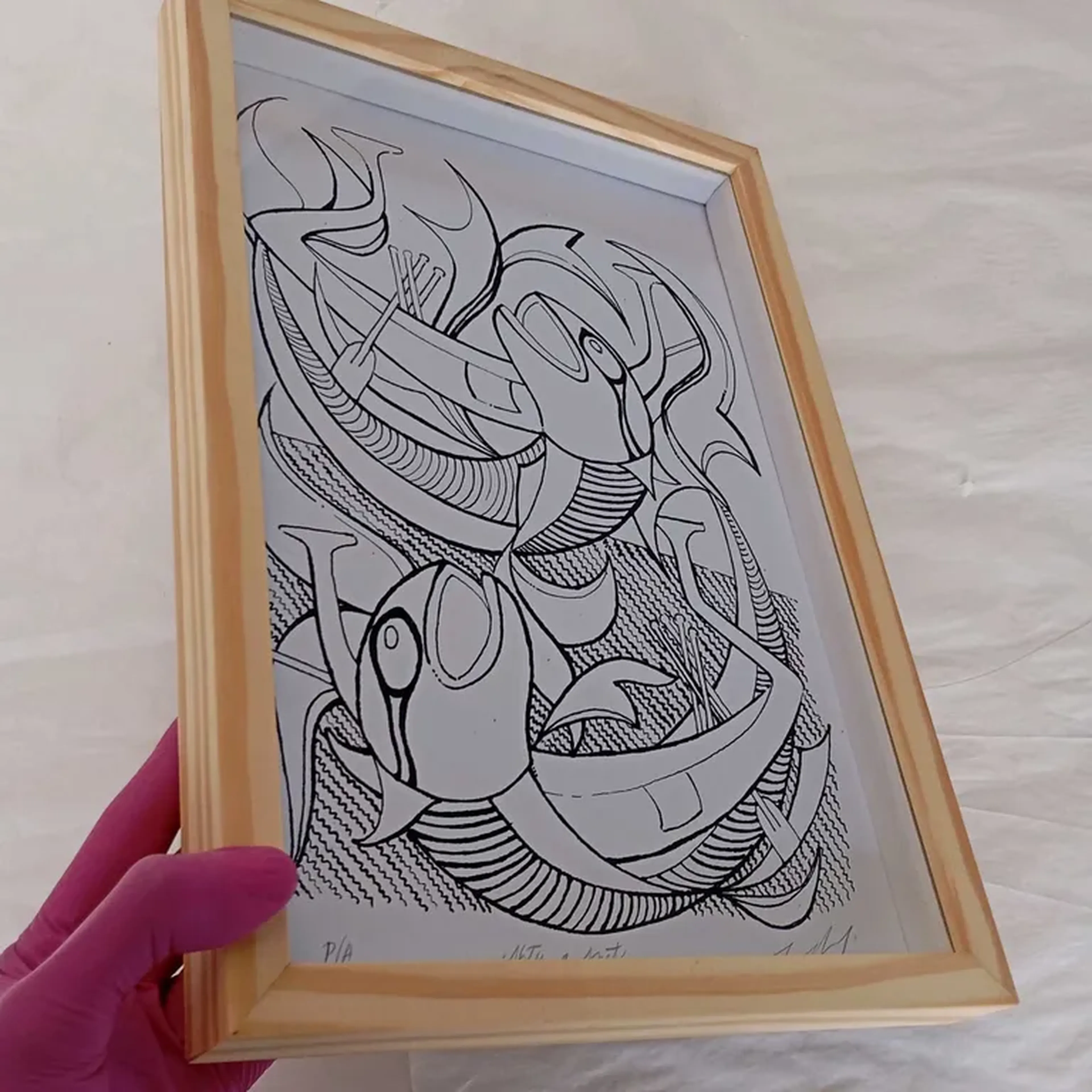 Bestiário Borges - Abtu e Anet - 21x30 cm moldura alta imagem