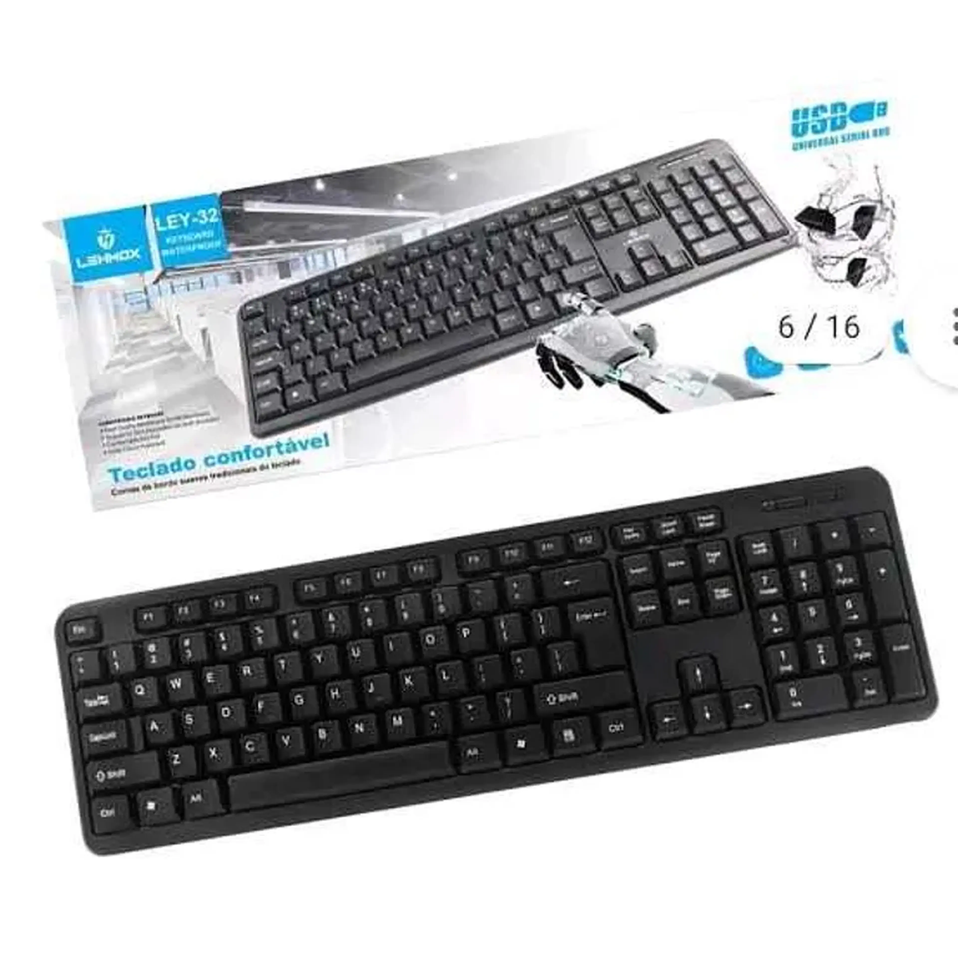TECLADO USB PROFISSIONAL À PROVA D’ÁGUA LEHMOX – LEY-32 imagem