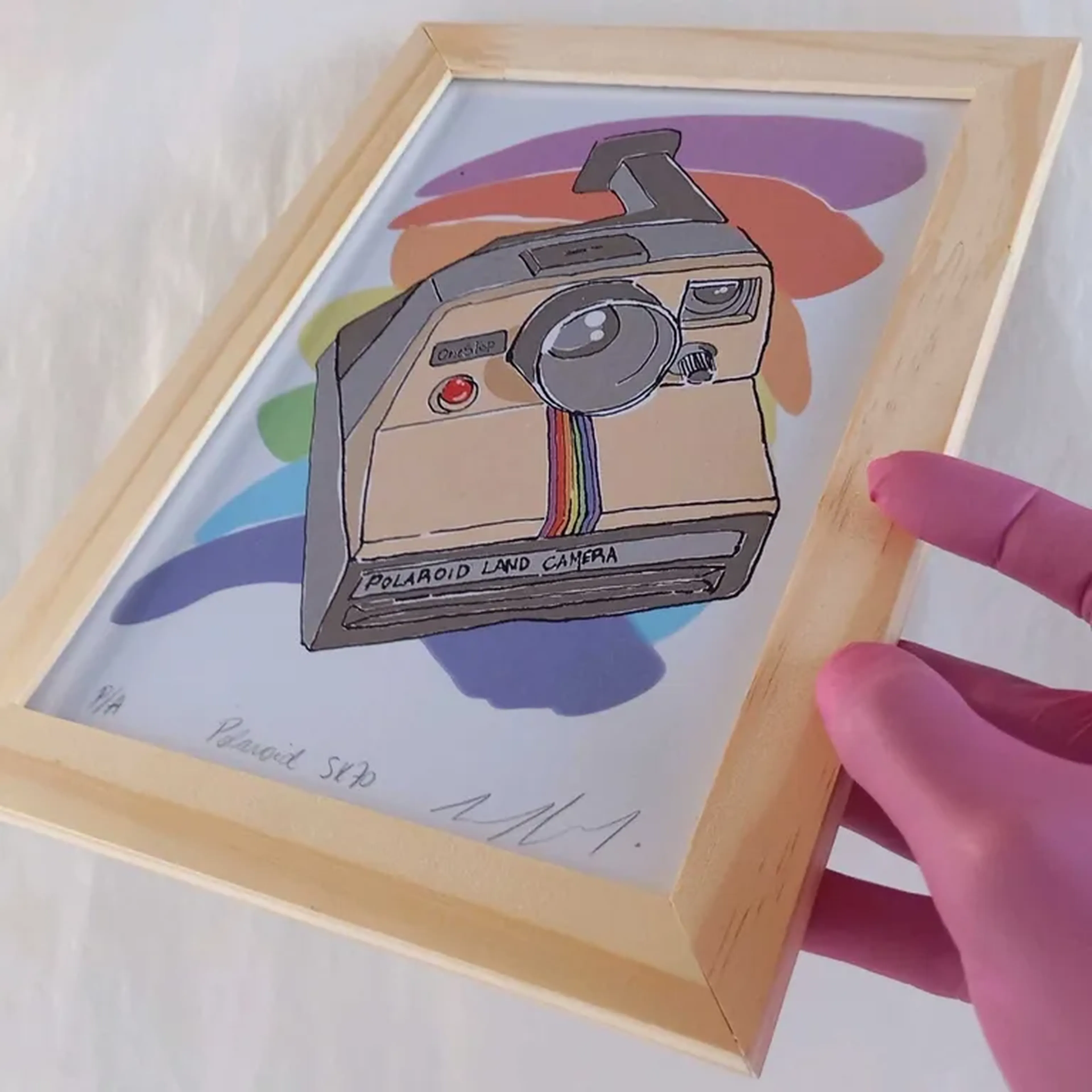 We Love Cameras - Polaroid SX70 - 15x21 cm moldura plana imagem