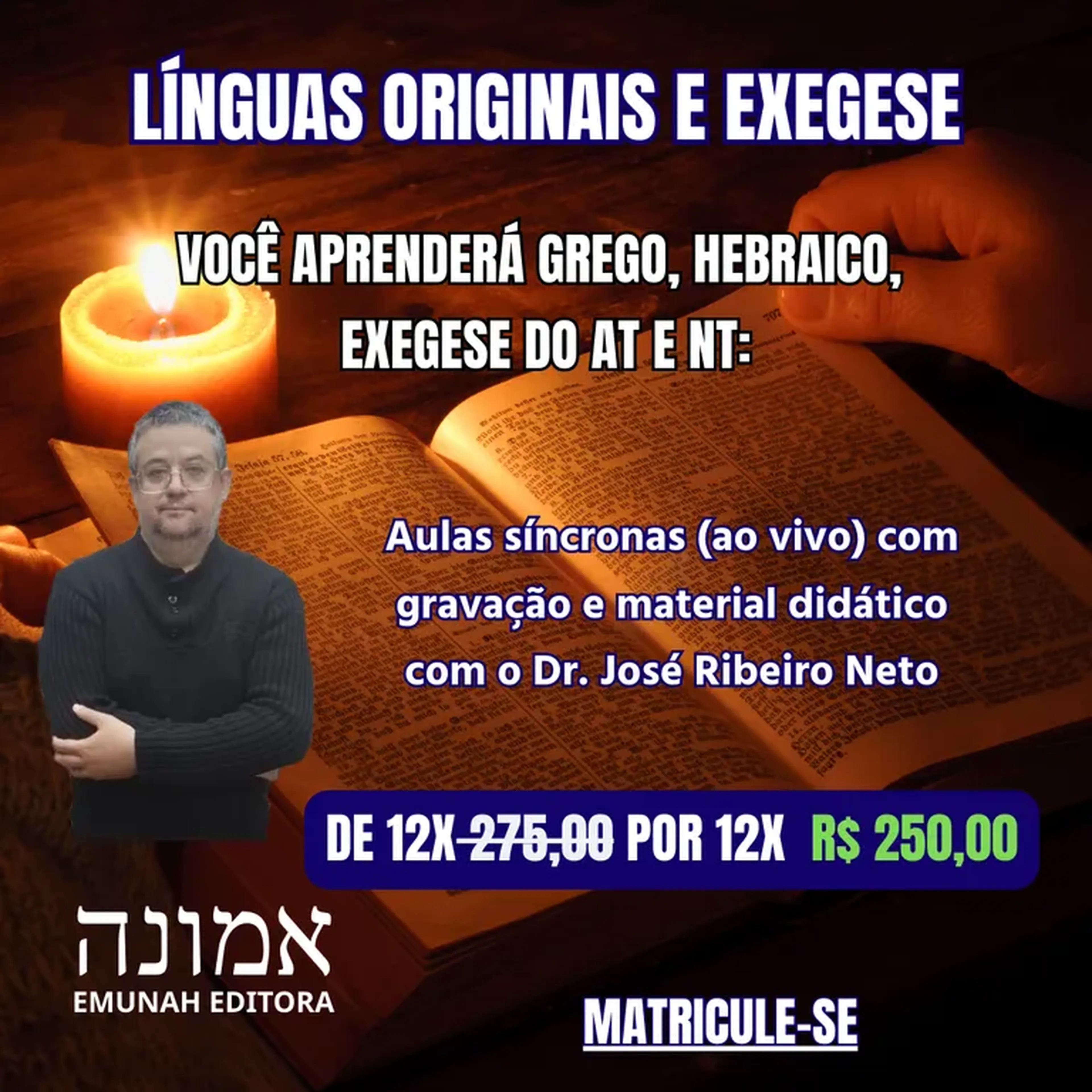Pré-matrícula Línguas Originais e Exegese imagem