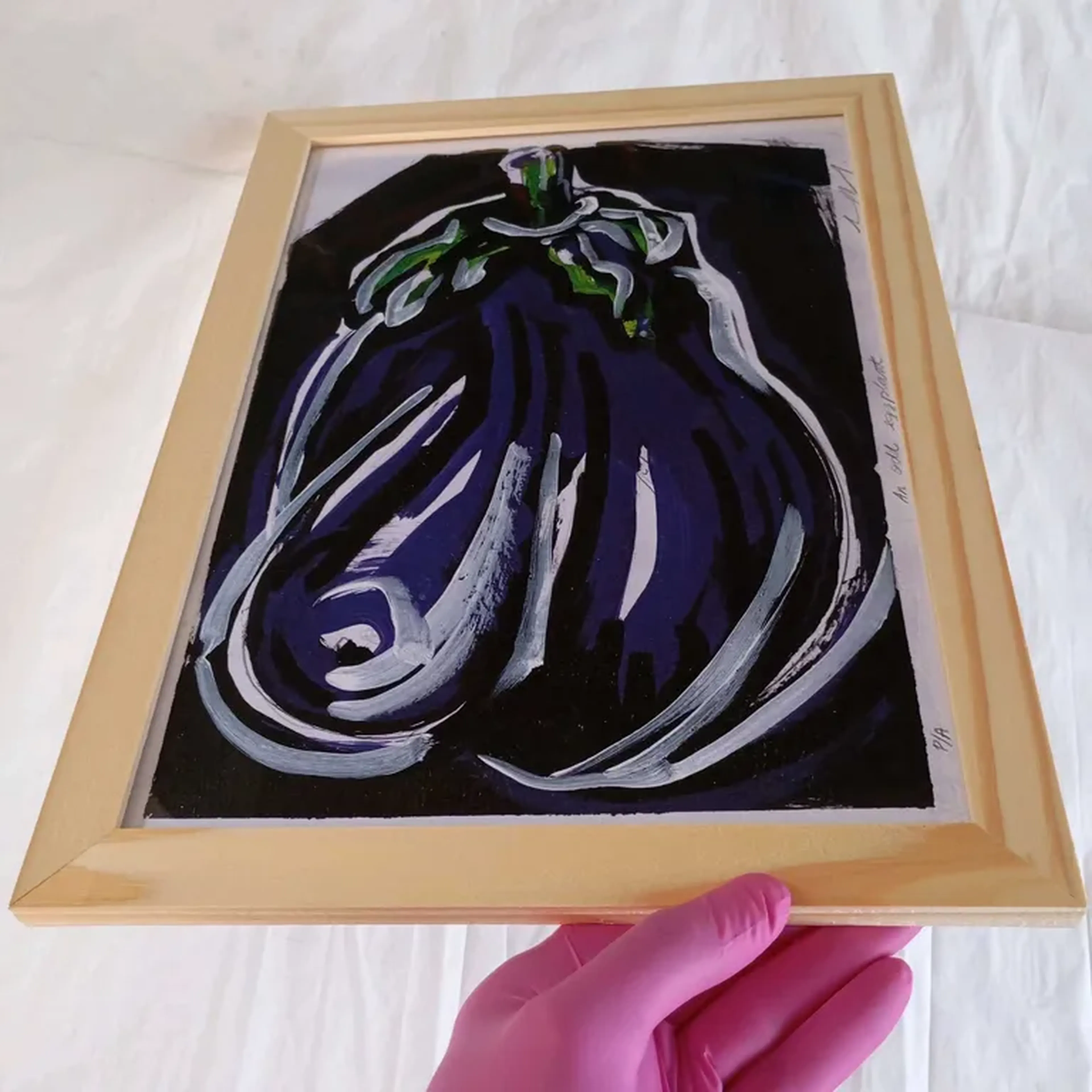 Para 5° C - An odd aubergine - 21x30 cm moldura plana imagem