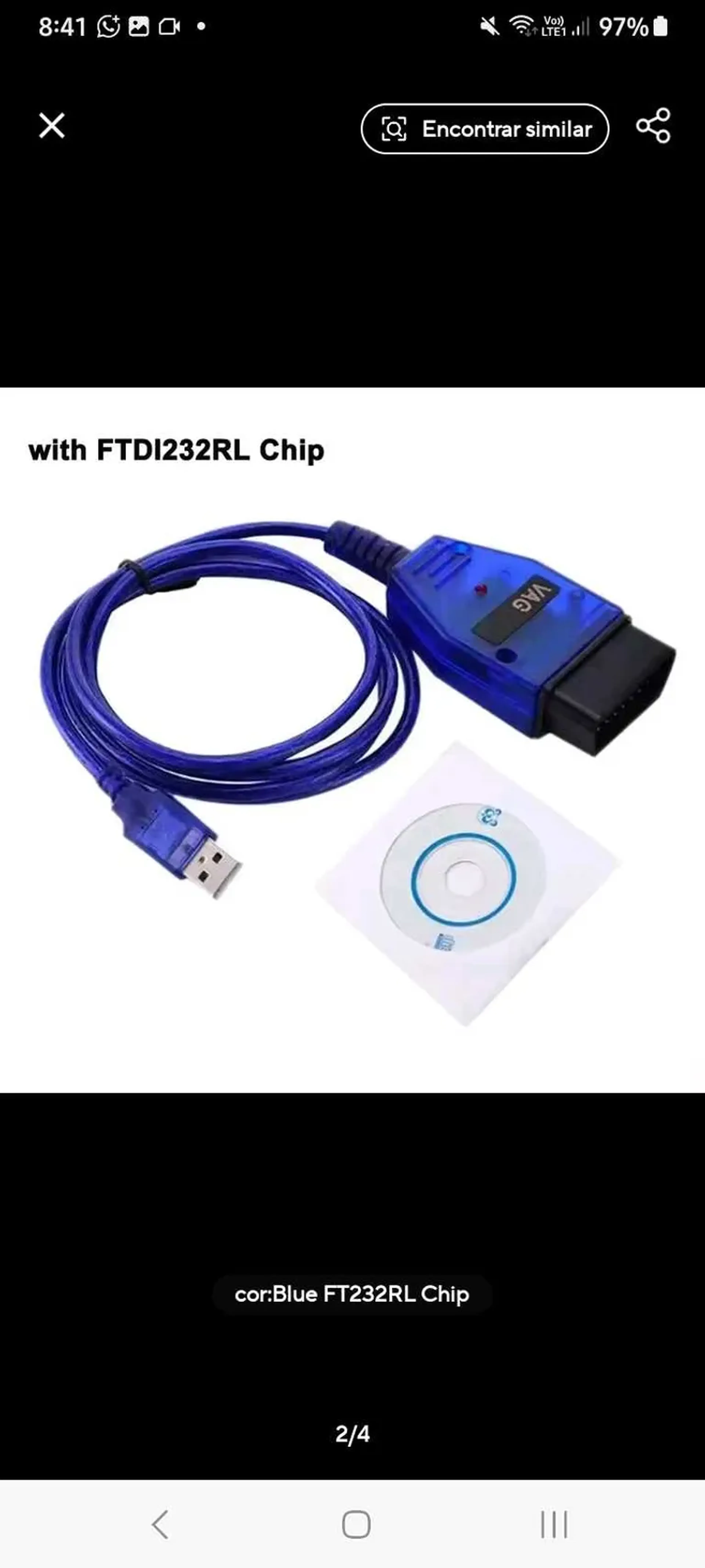 Cabo Vag KkL com Chip FTDI232RL imagem