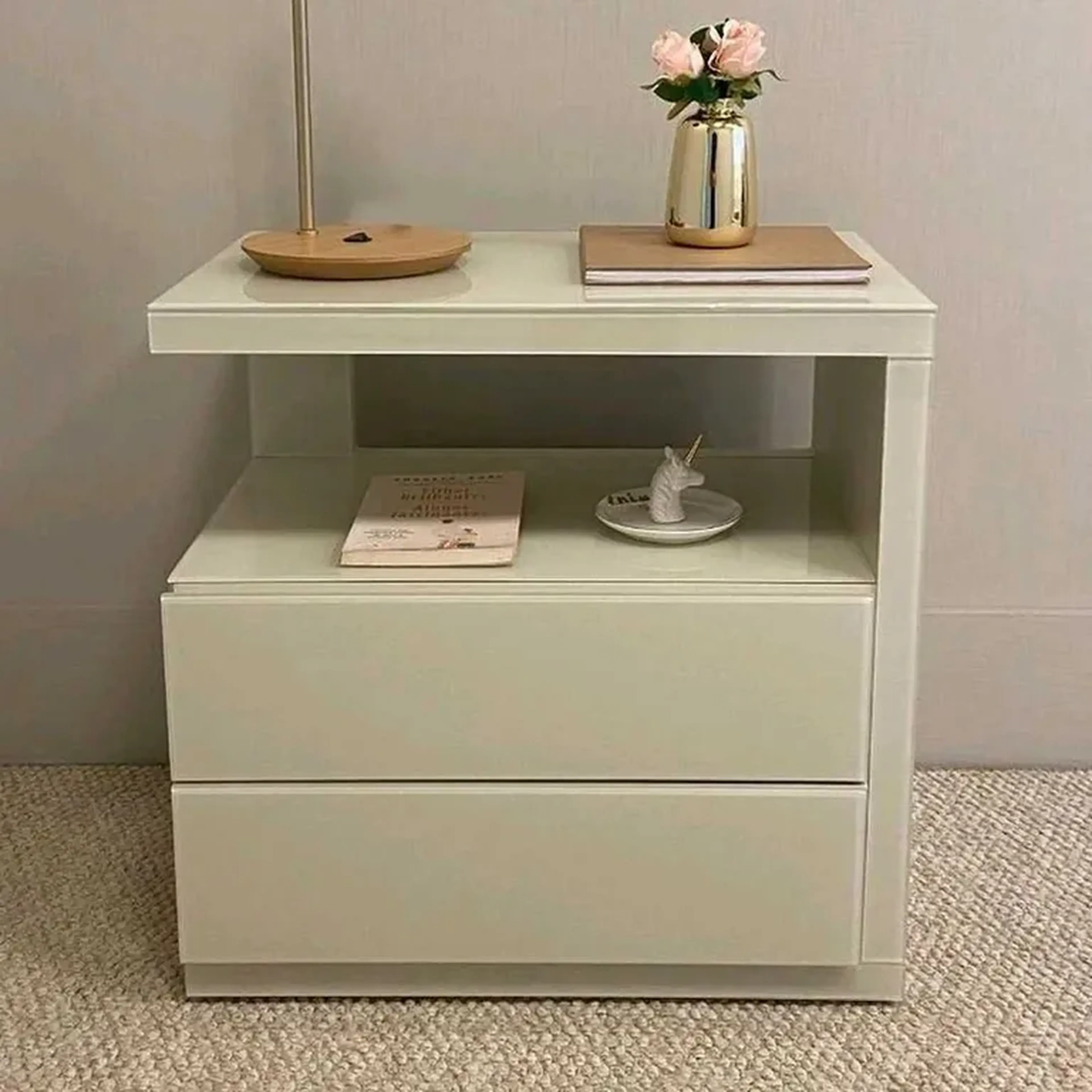 Mesa de Cabeceira moderna 2 gavetas imagem