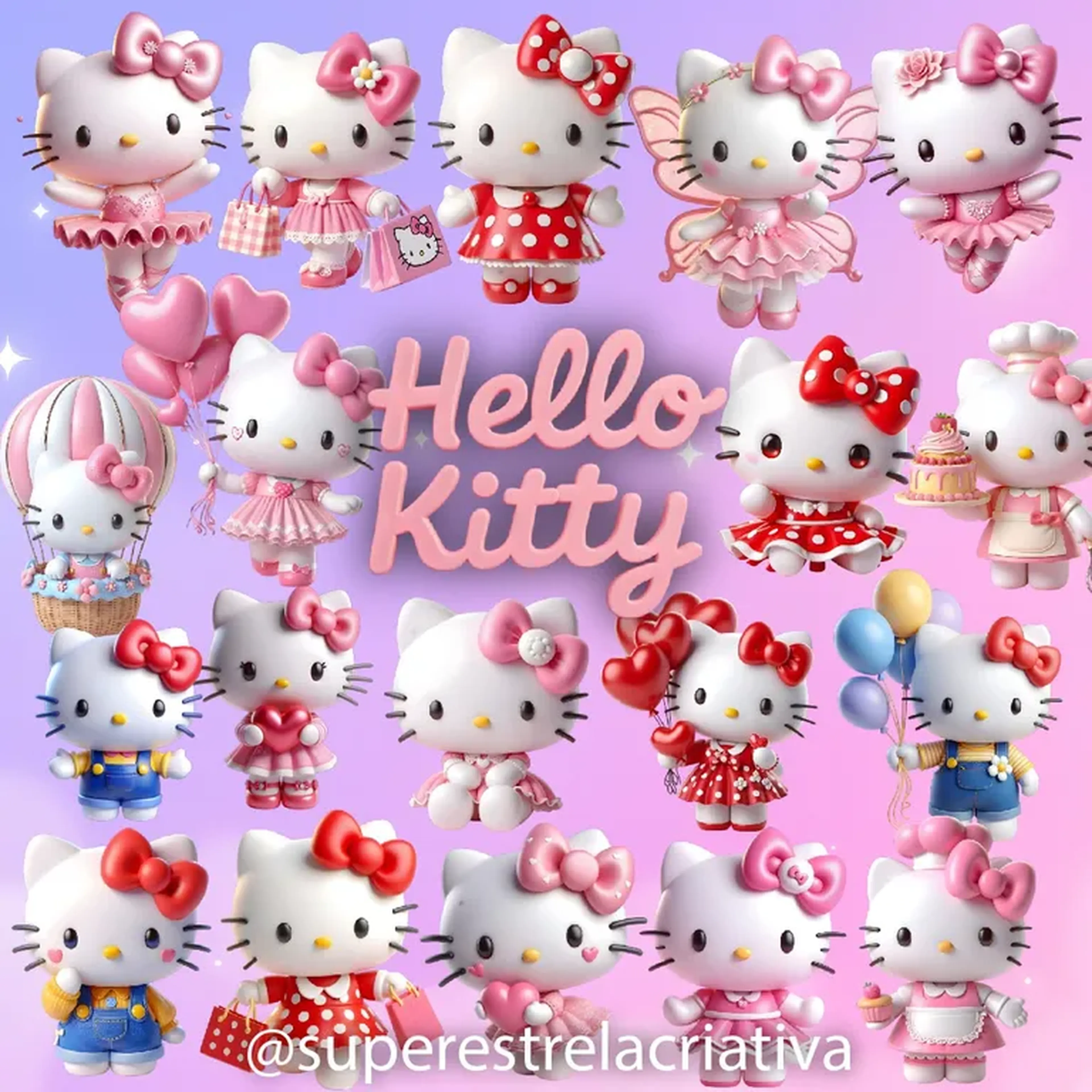 Kit Digital Hello Kitty imagem