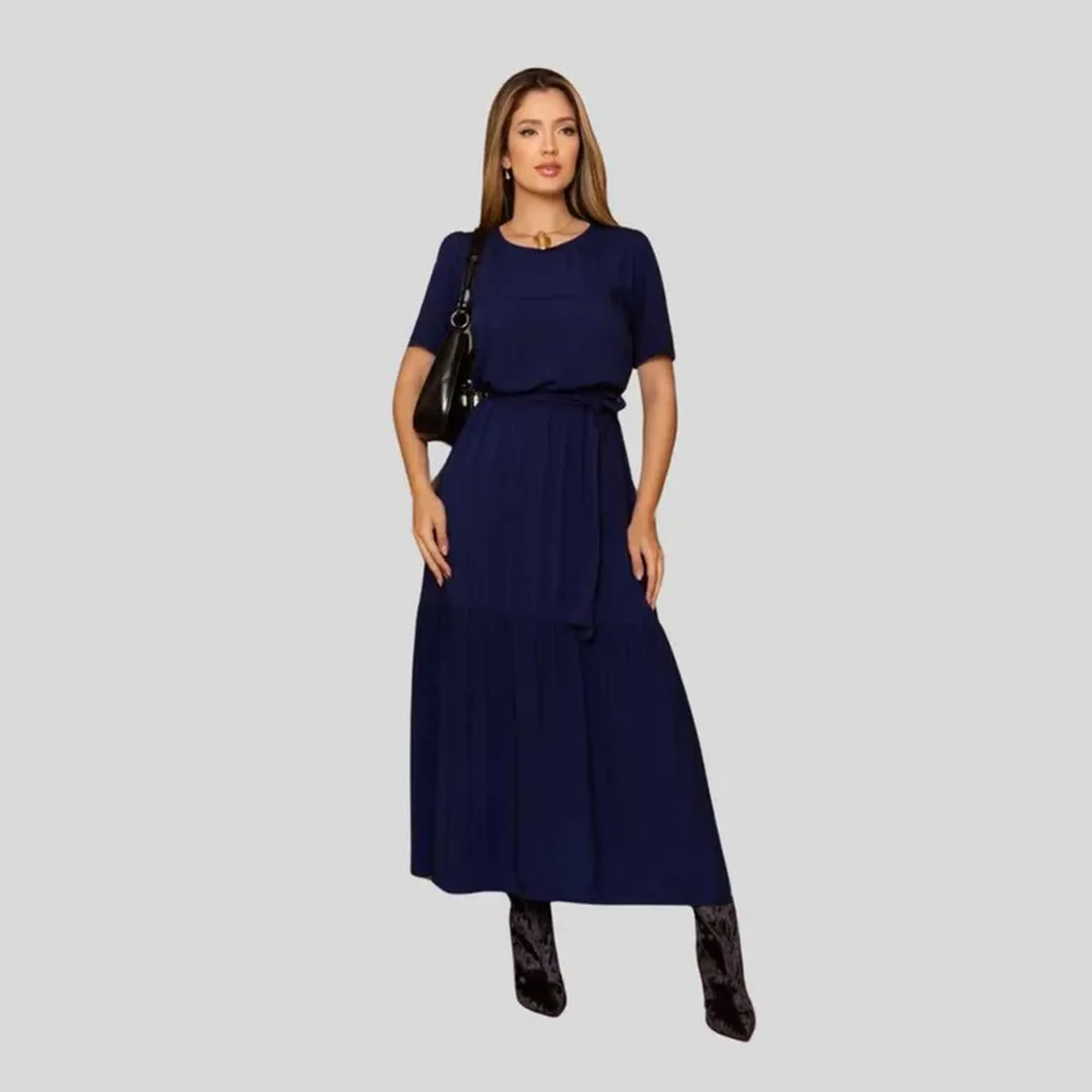 Vestido Longo Viscose Forrado imagem