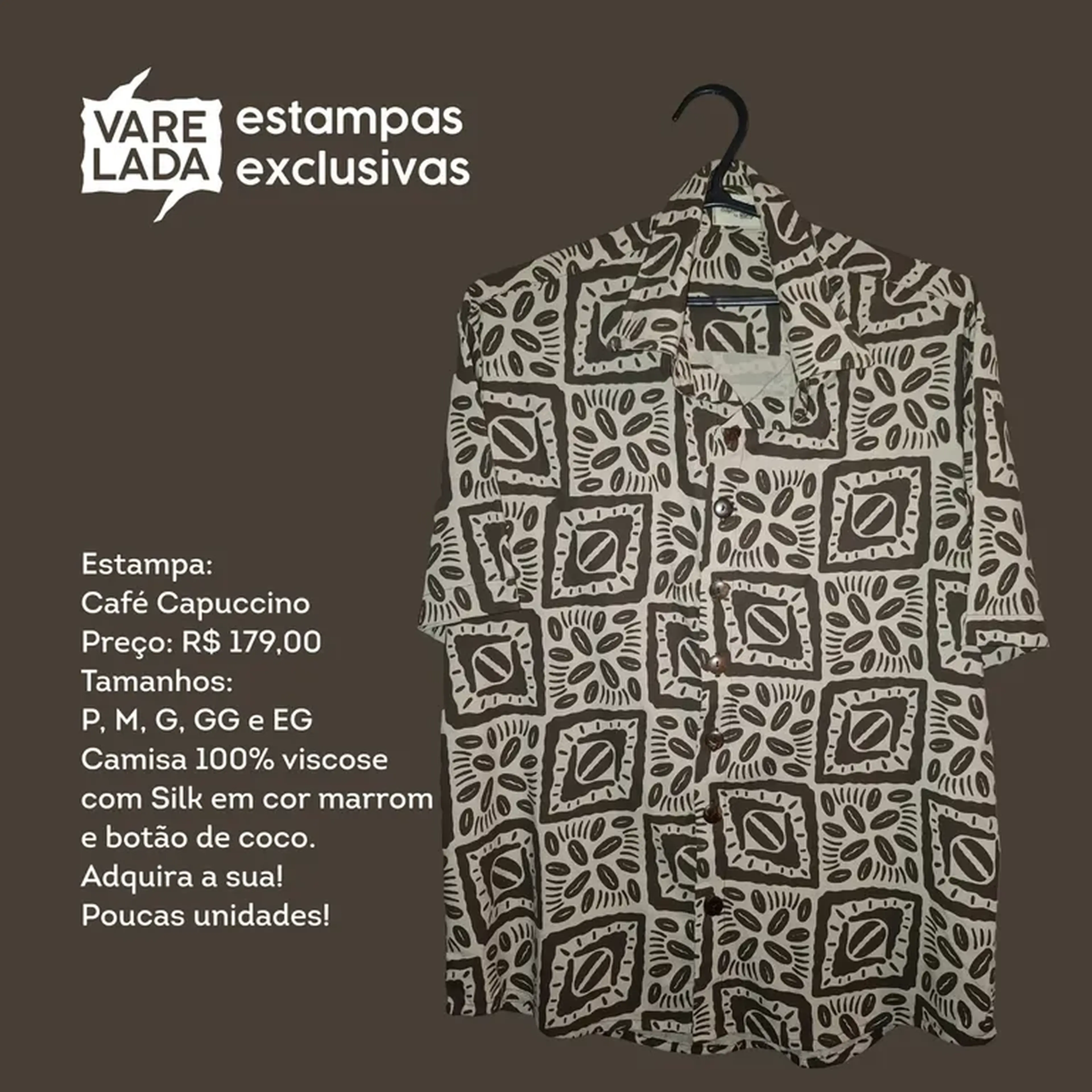 Camisa Estampa Café Cappuccino imagem