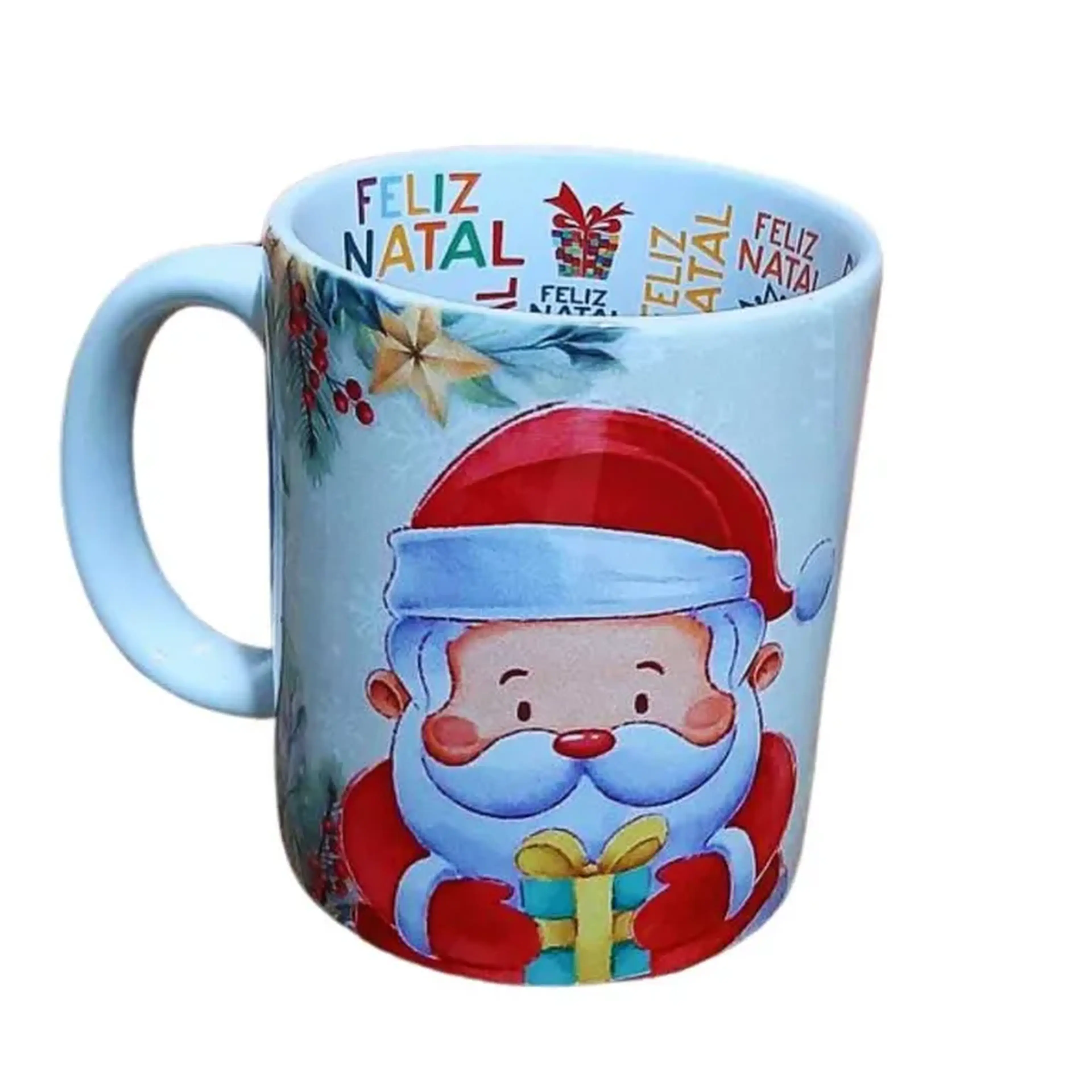 Caneca Personalizada com Interior Feliz Natal imagem