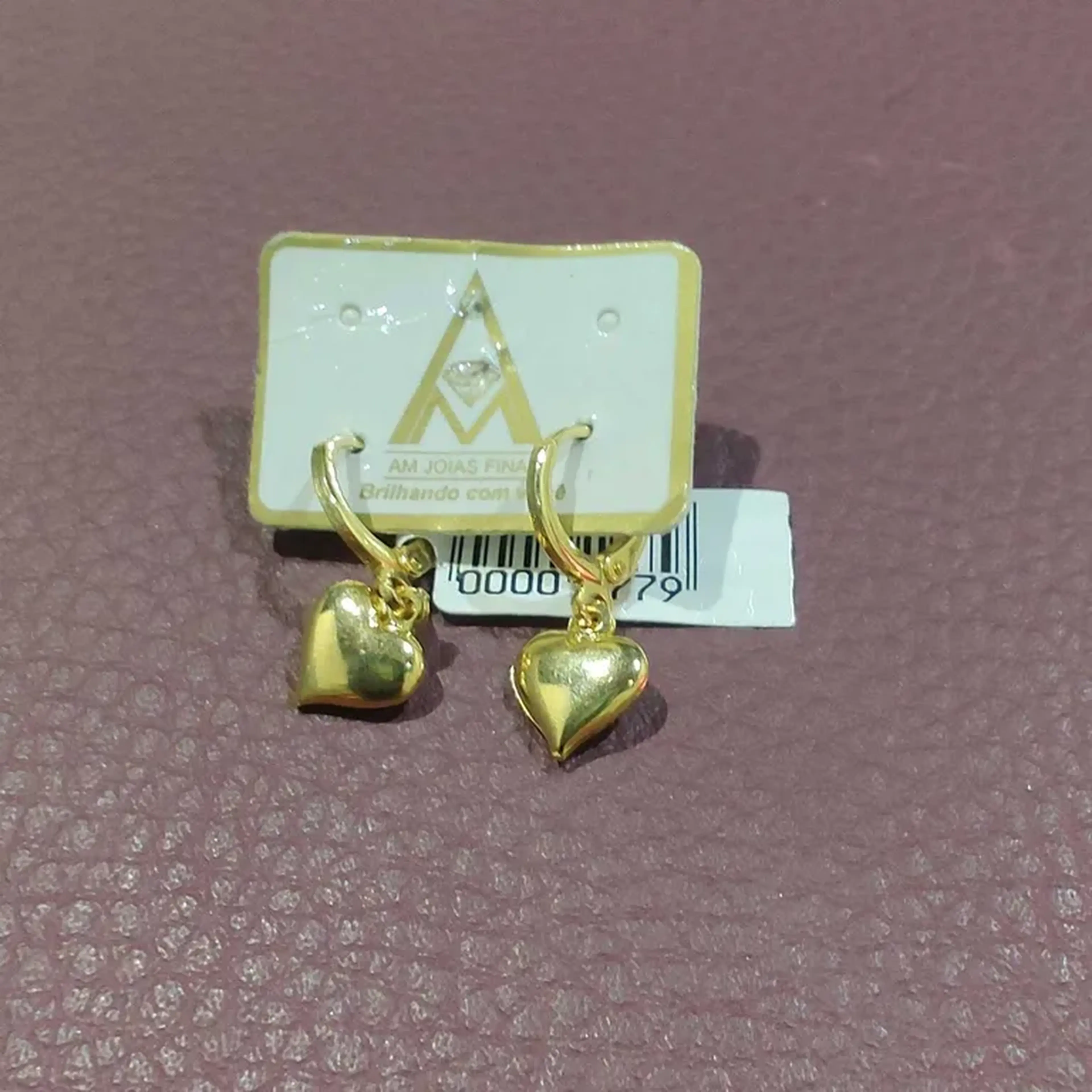 Brinco Folheado a Ouro coração imagem