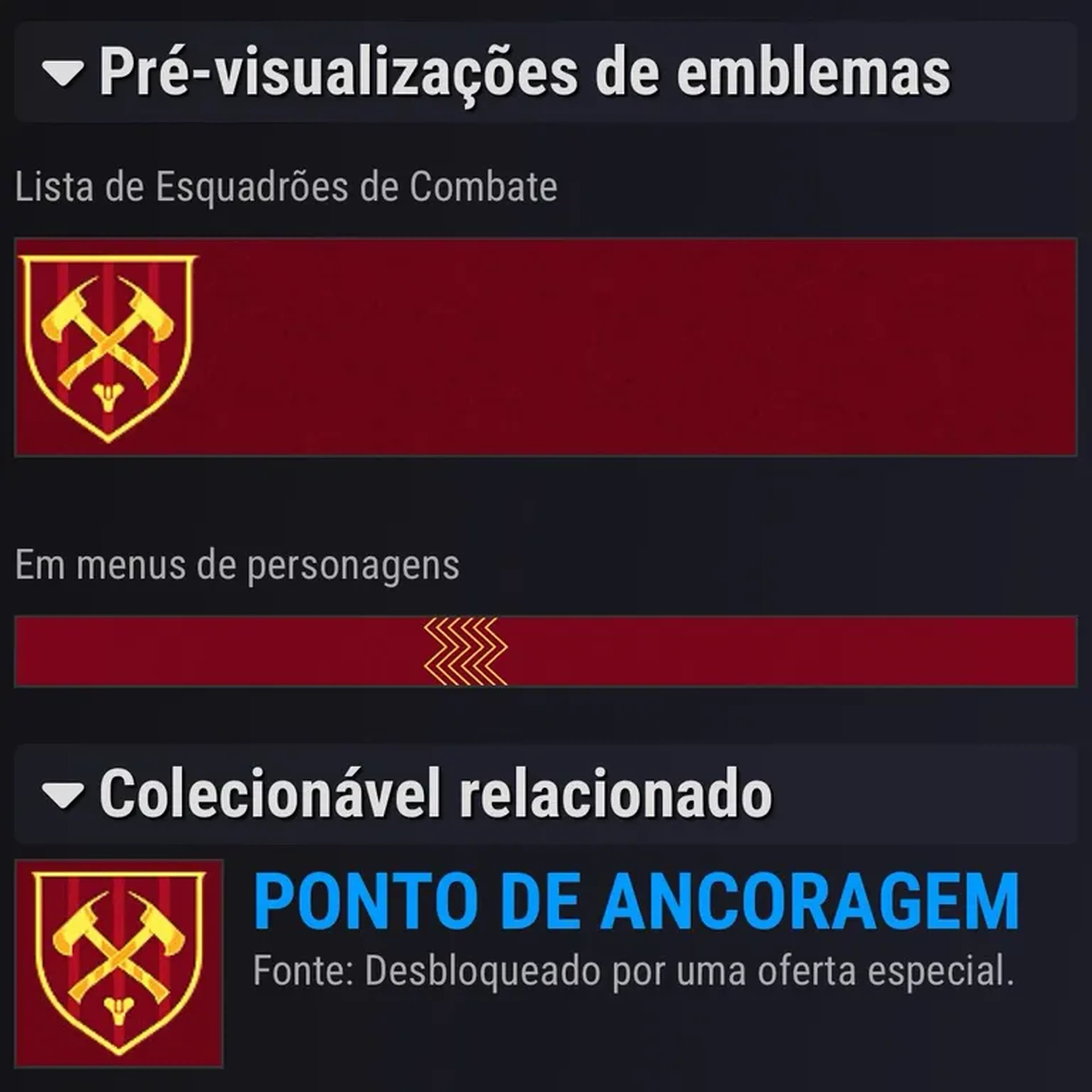Destiny 2 emblem: ponto de ancoragem imagem