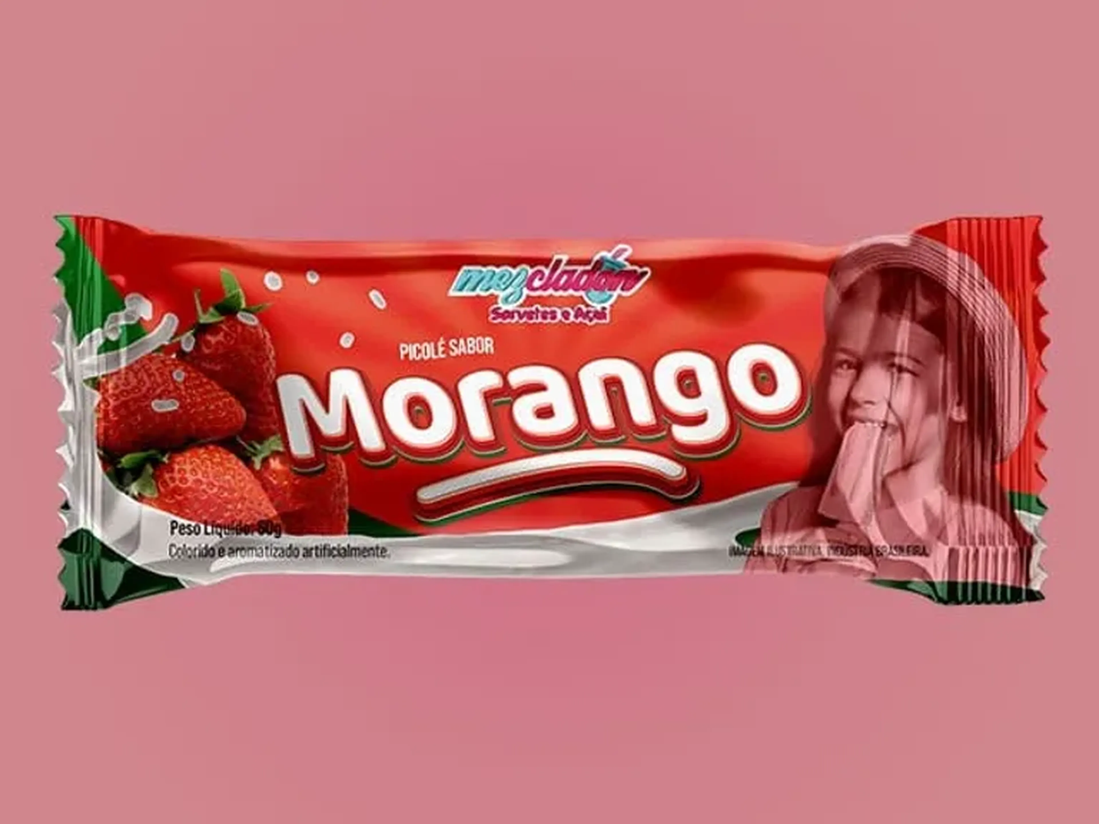 Picolé de morango imagem